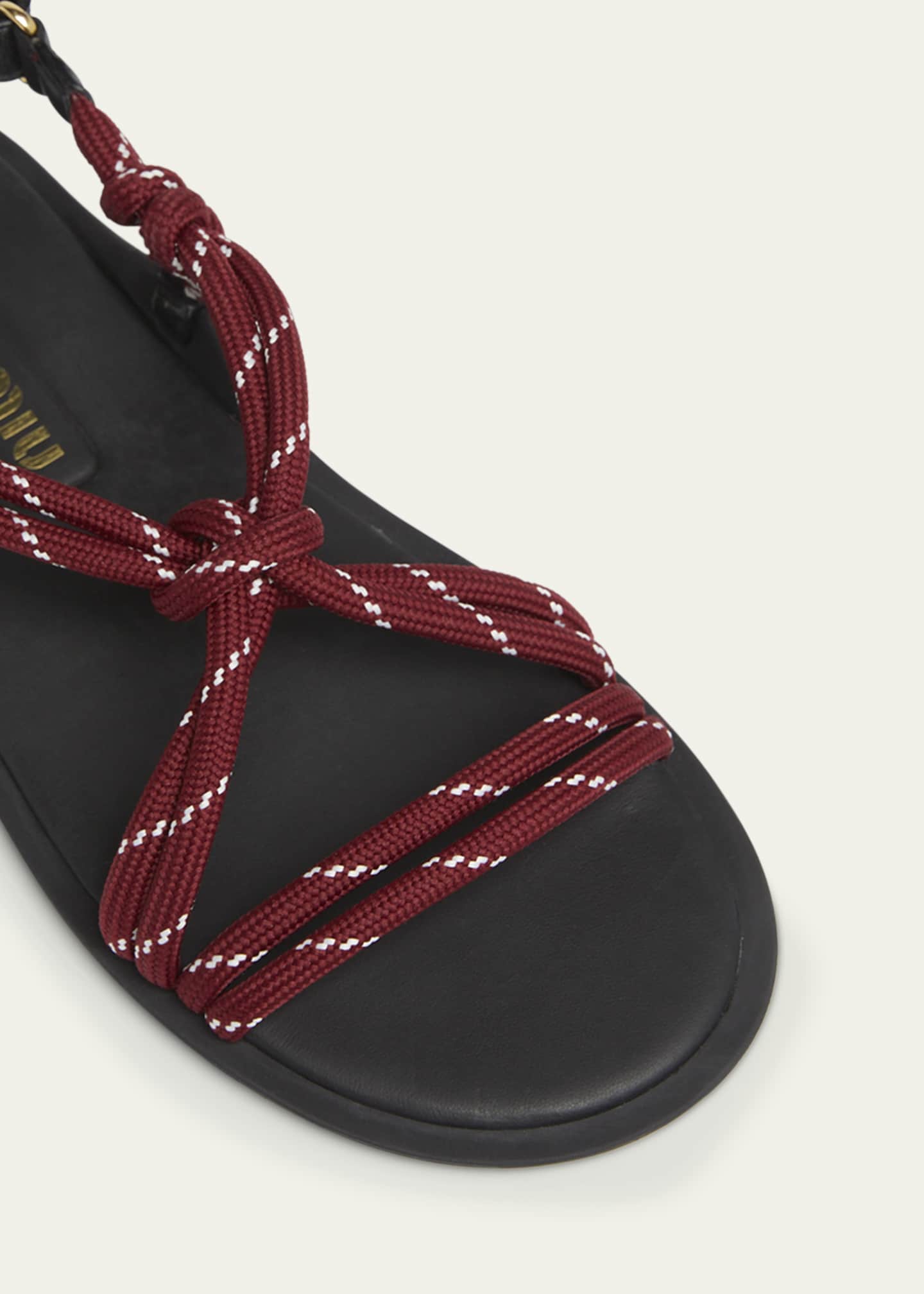 Miu Miu Nastro Cross Rope Grip-Strap Sandals Image 5 of 6