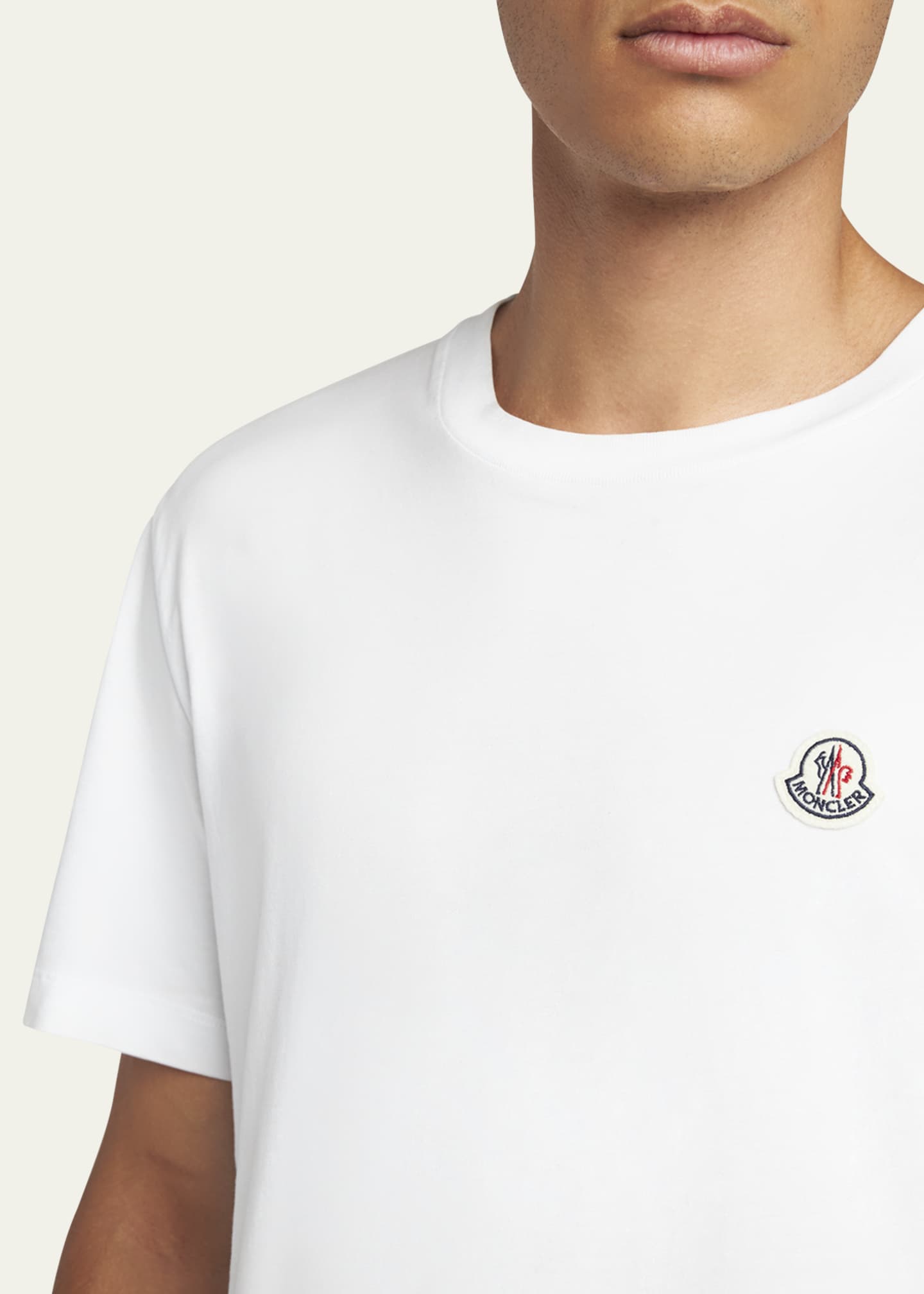 Moncler Men's 3-Pack Logo Patch Cotton T-Shirts Image 5 of 5