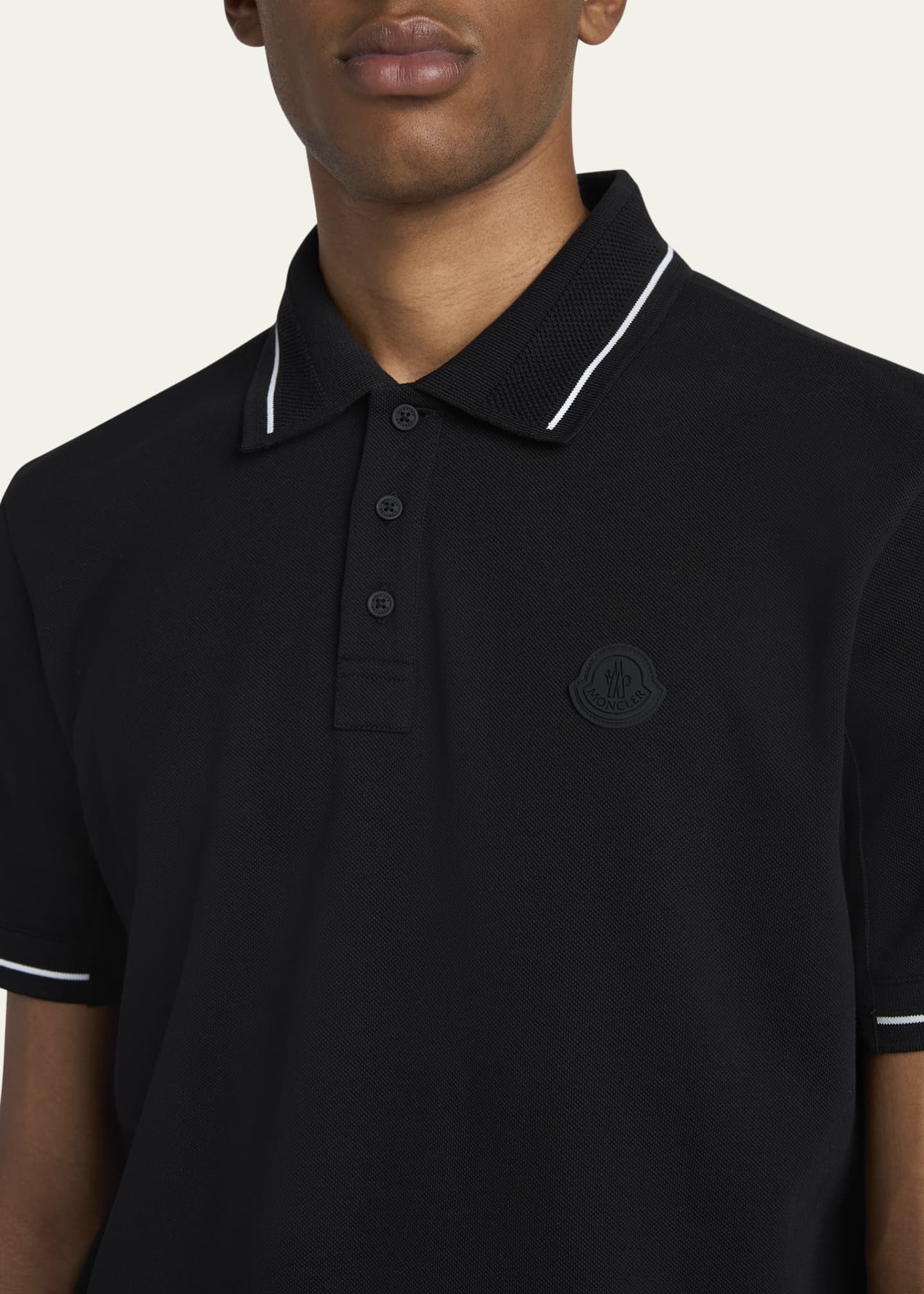 Moncler Men's Cotton Tipped Polo Shirt Image 5 of 5