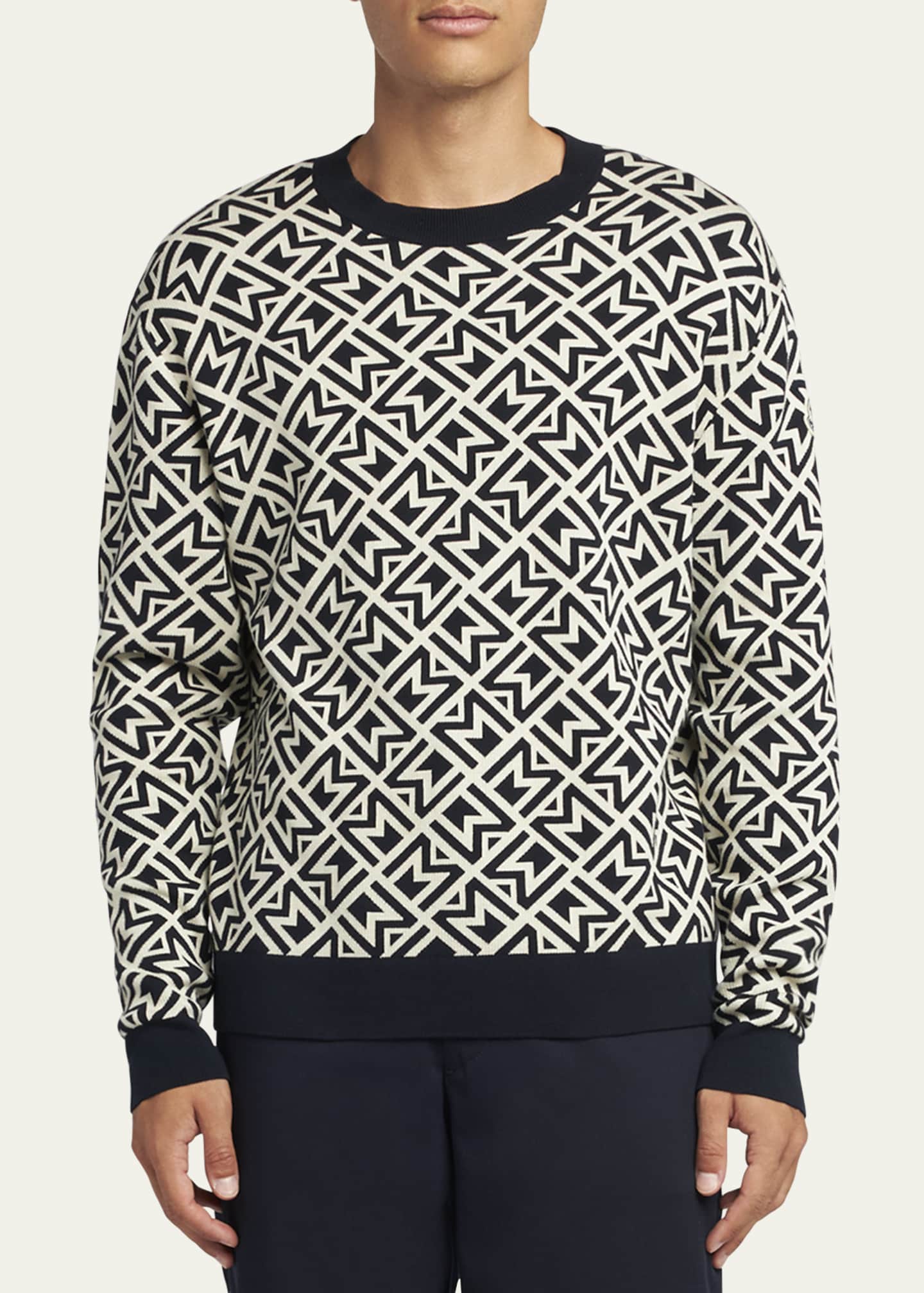 Moncler Men's Monogram Patterned Sweater Image 2 of 5