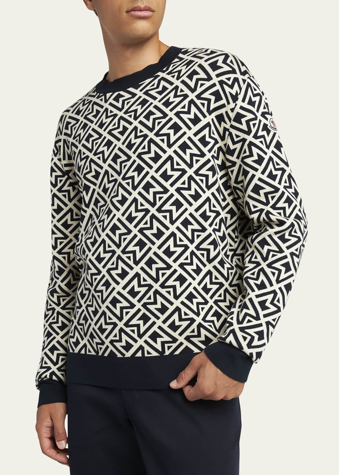 Moncler Men's Monogram Patterned Sweater Image 4 of 5