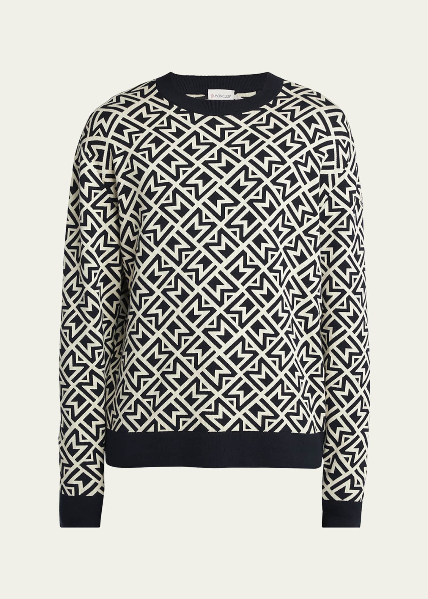 Moncler Men's Monogram Patterned Sweater Image 1 of 5