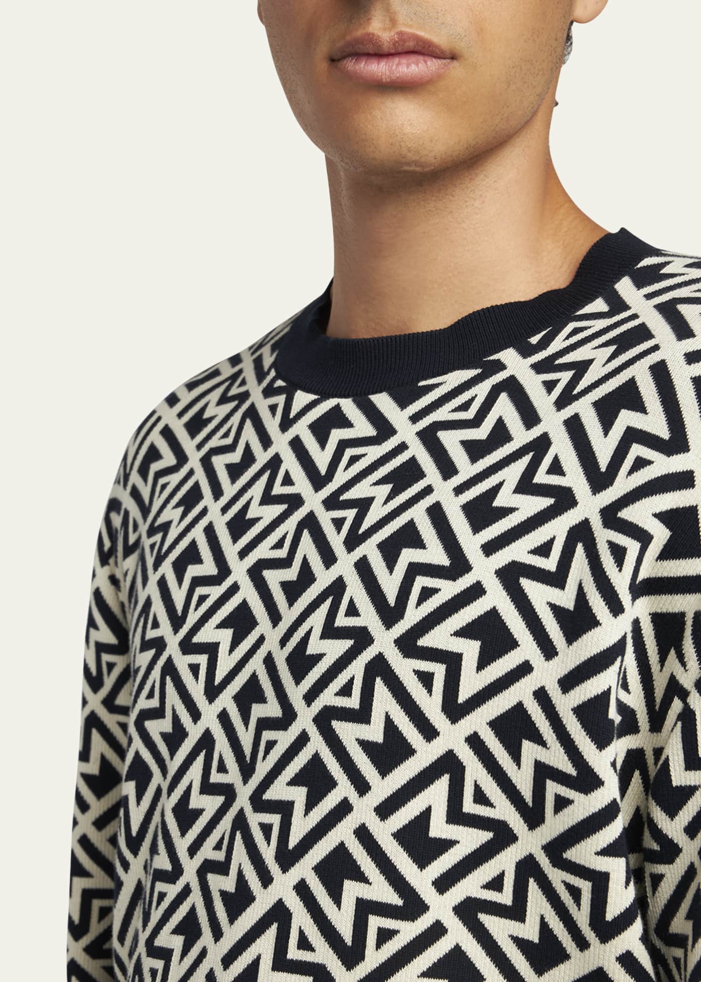 Moncler Men's Monogram Patterned Sweater Image 5 of 5