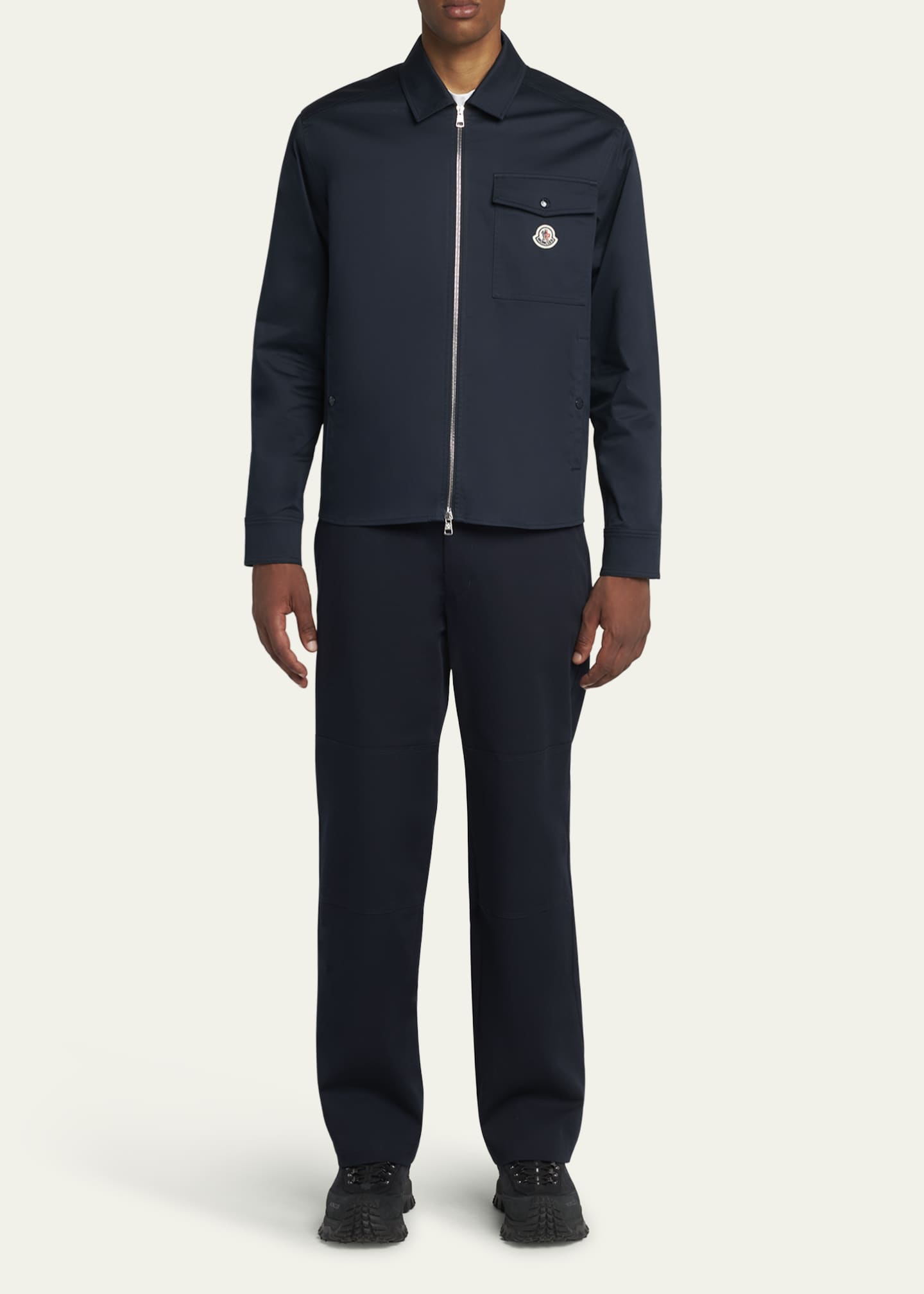 Moncler Men's Full-Zip Twill Overshirt Image 2 of 5