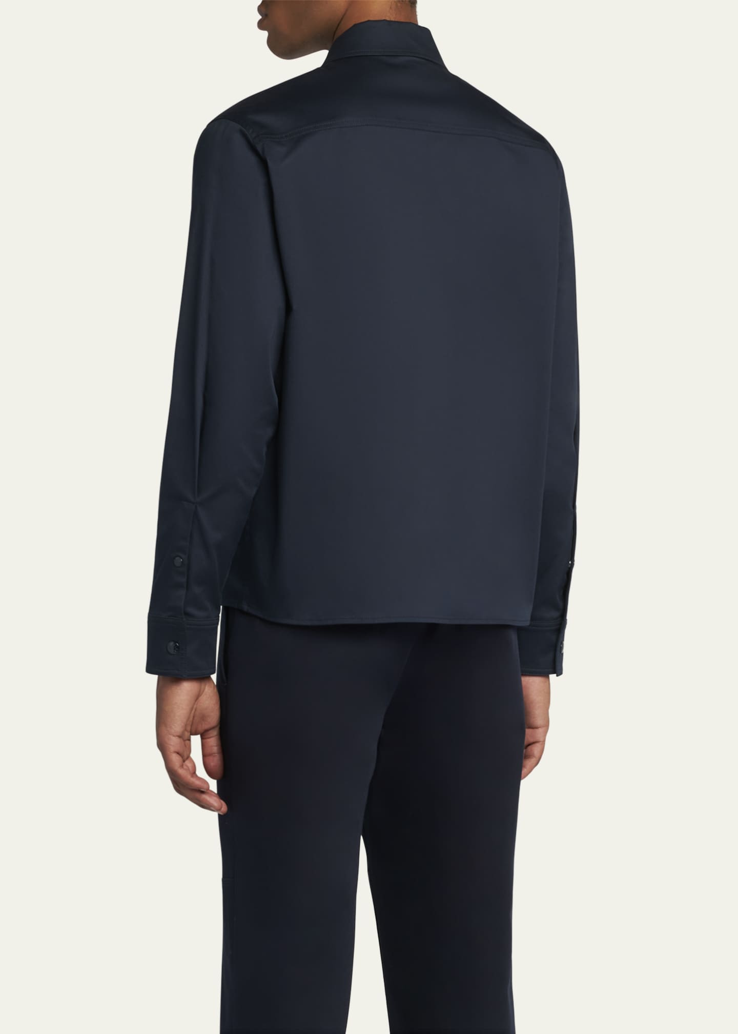 Moncler Men's Full-Zip Twill Overshirt Image 3 of 5