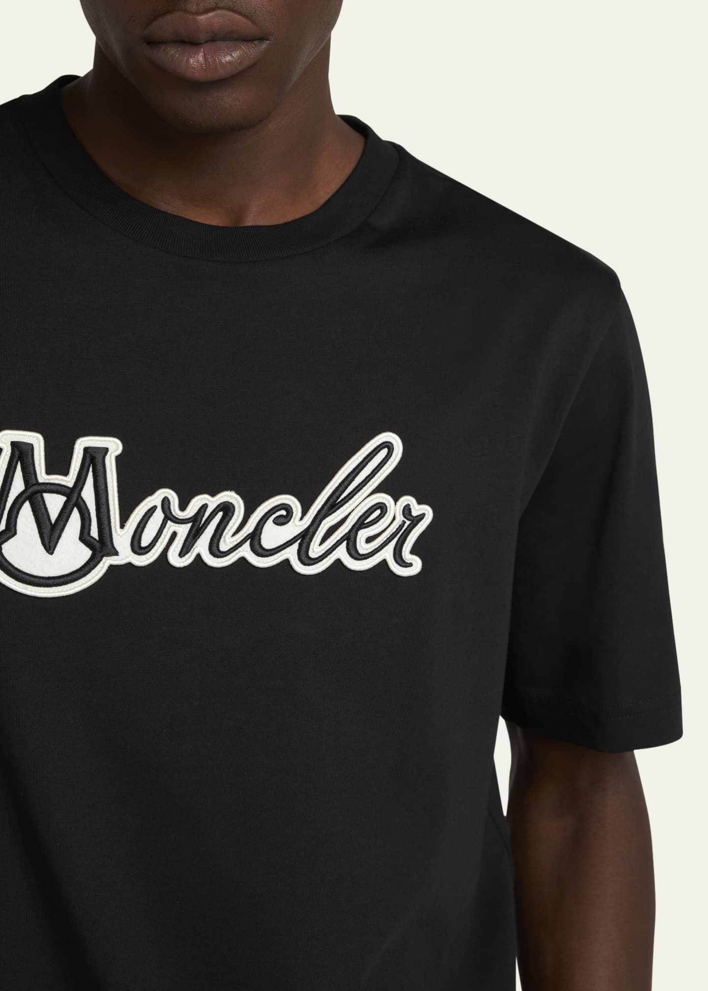 Moncler Men's Embroidered Logo T-Shirt Image 5 of 5