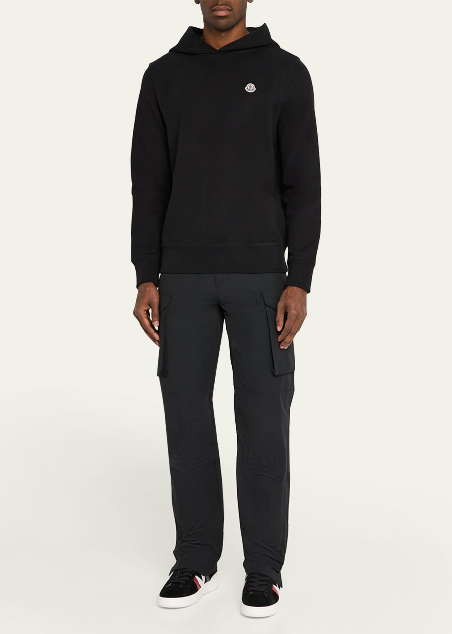 Moncler Men's Cotton Logo Hoodie Image 2 of 5