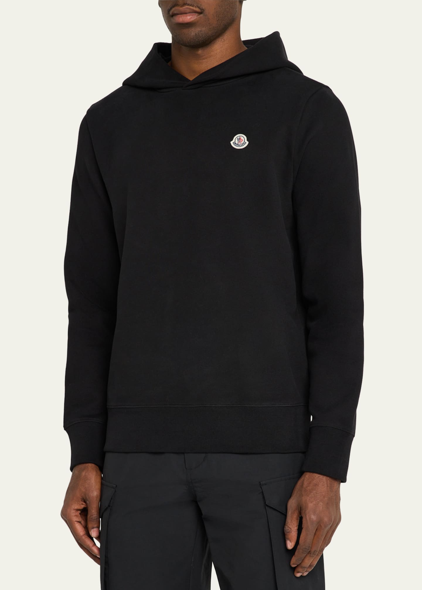 Moncler Men's Cotton Logo Hoodie Image 4 of 5