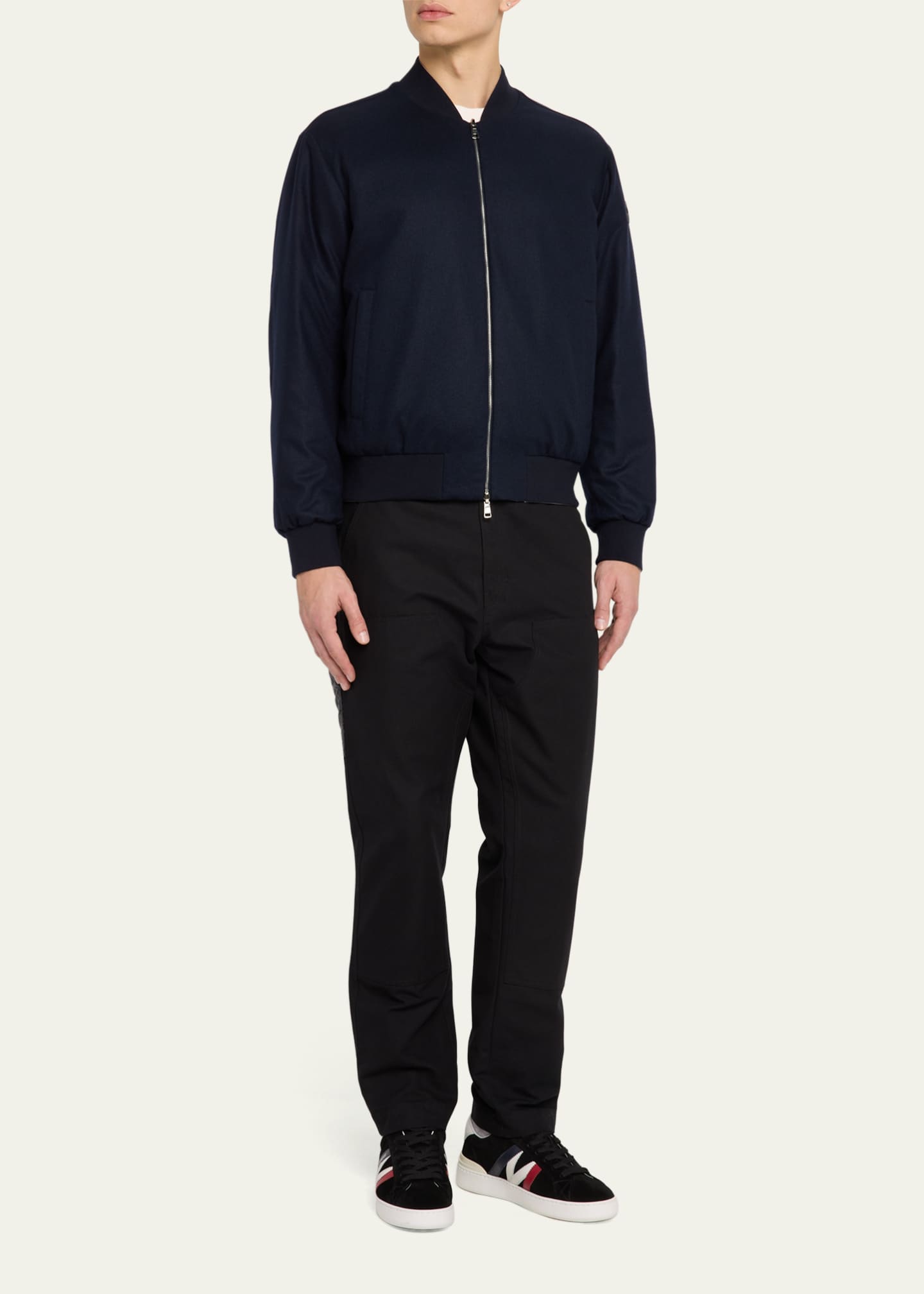 Moncler Men's Villerest Cashmere Bomber Jacket Image 2 of 5