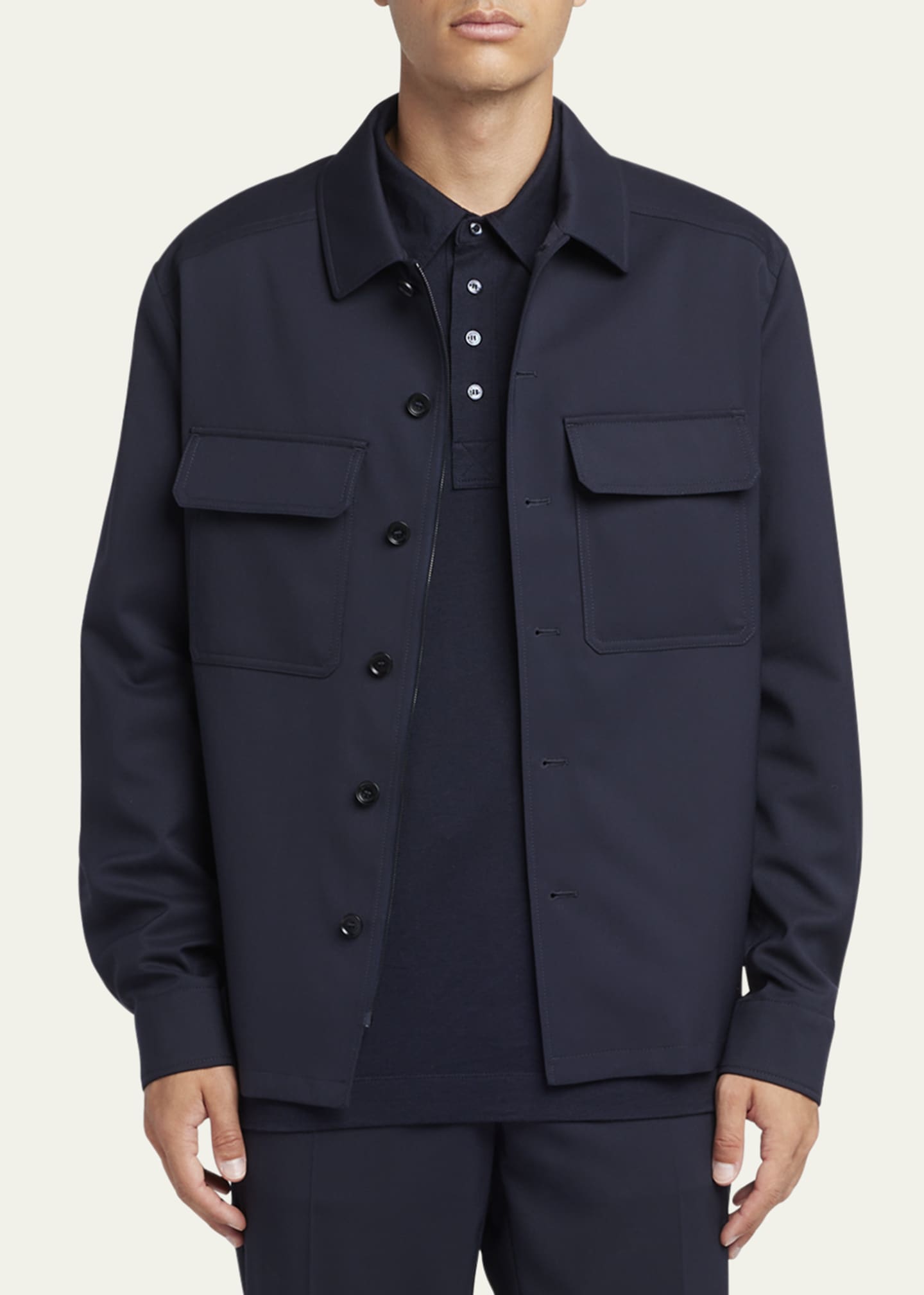 Moncler Men's Two-Pocket Casual Button-Down Shirt Image 2 of 5