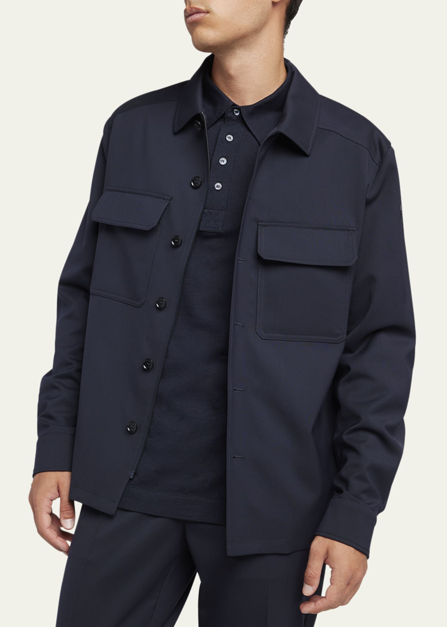 Moncler Men's Two-Pocket Casual Button-Down Shirt Image 4 of 5