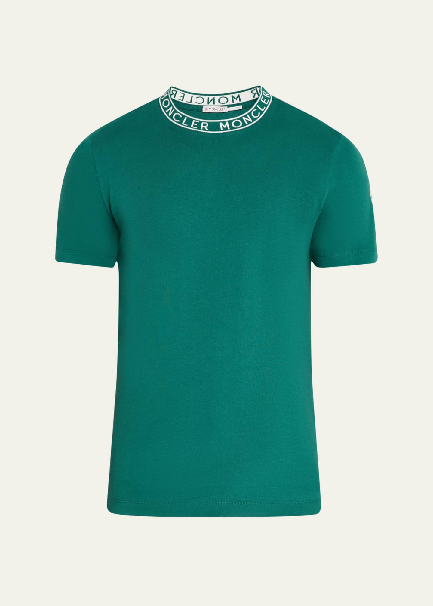 Moncler Men's Logo-Collar Jersey T-Shirt Image 1 of 5
