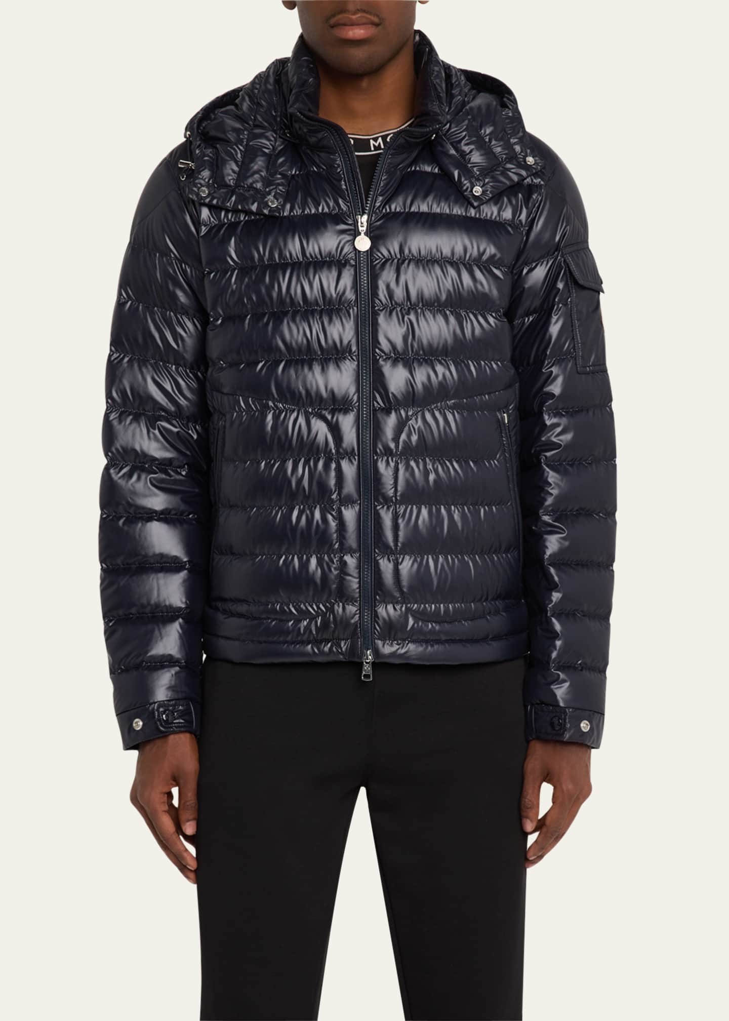 Moncler Men's Lauros Hooded Short Down Jacket Image 4 of 5