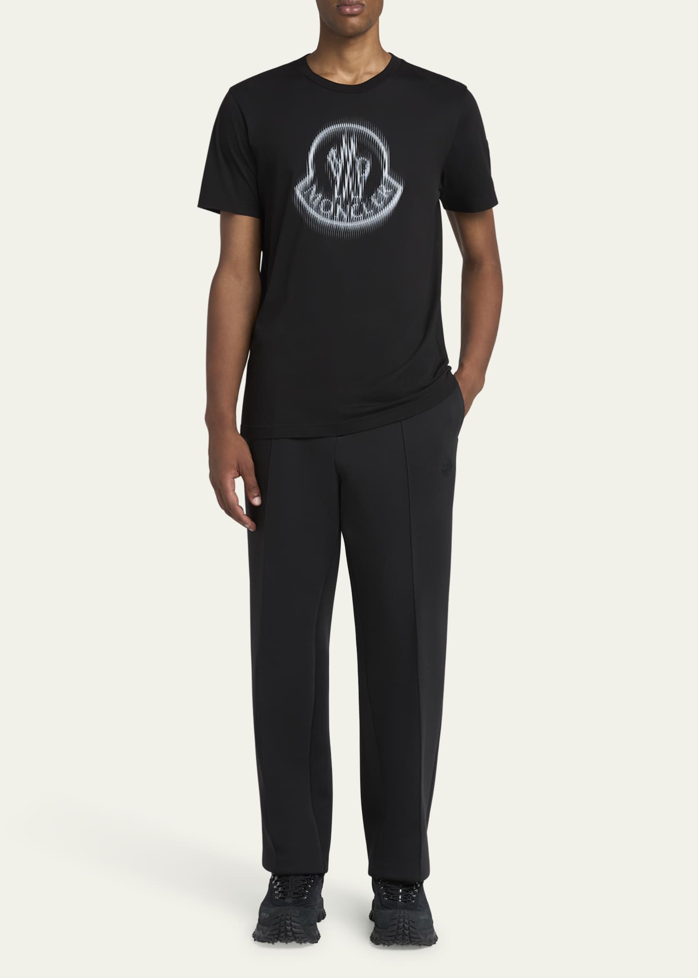 Moncler Men's Cotton Faded Logo T-Shirt Image 2 of 5