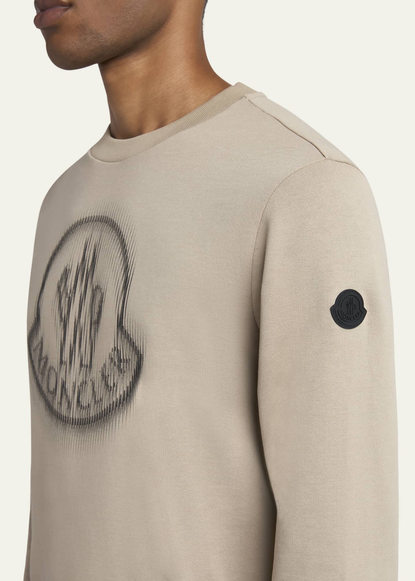 Moncler Men's Cotton Faded Logo Sweatshirt Image 5 of 5