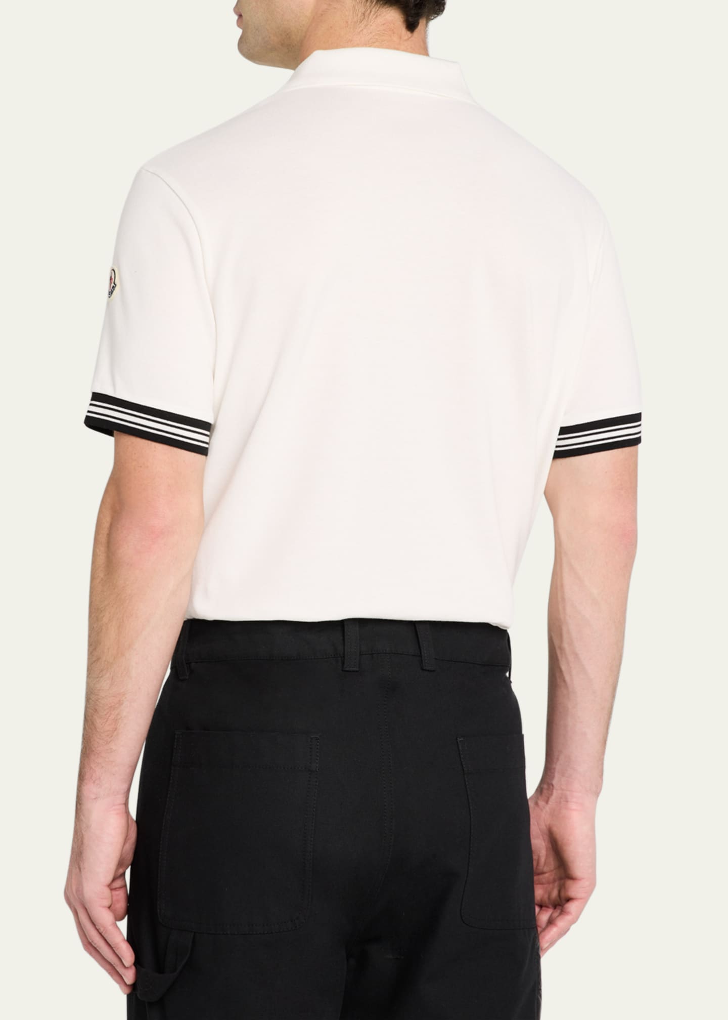 Moncler Men's Cotton Logo Polo Shirt Image 3 of 5