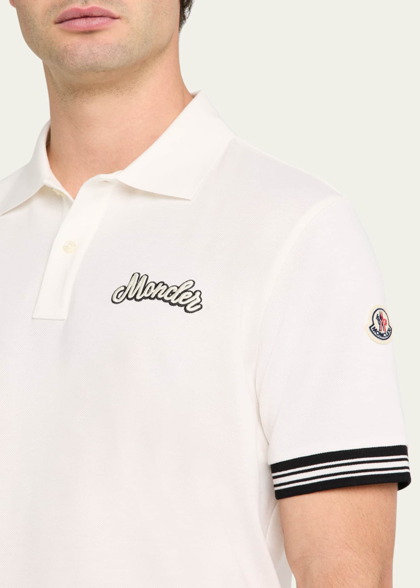 Moncler Men's Cotton Logo Polo Shirt Image 5 of 5