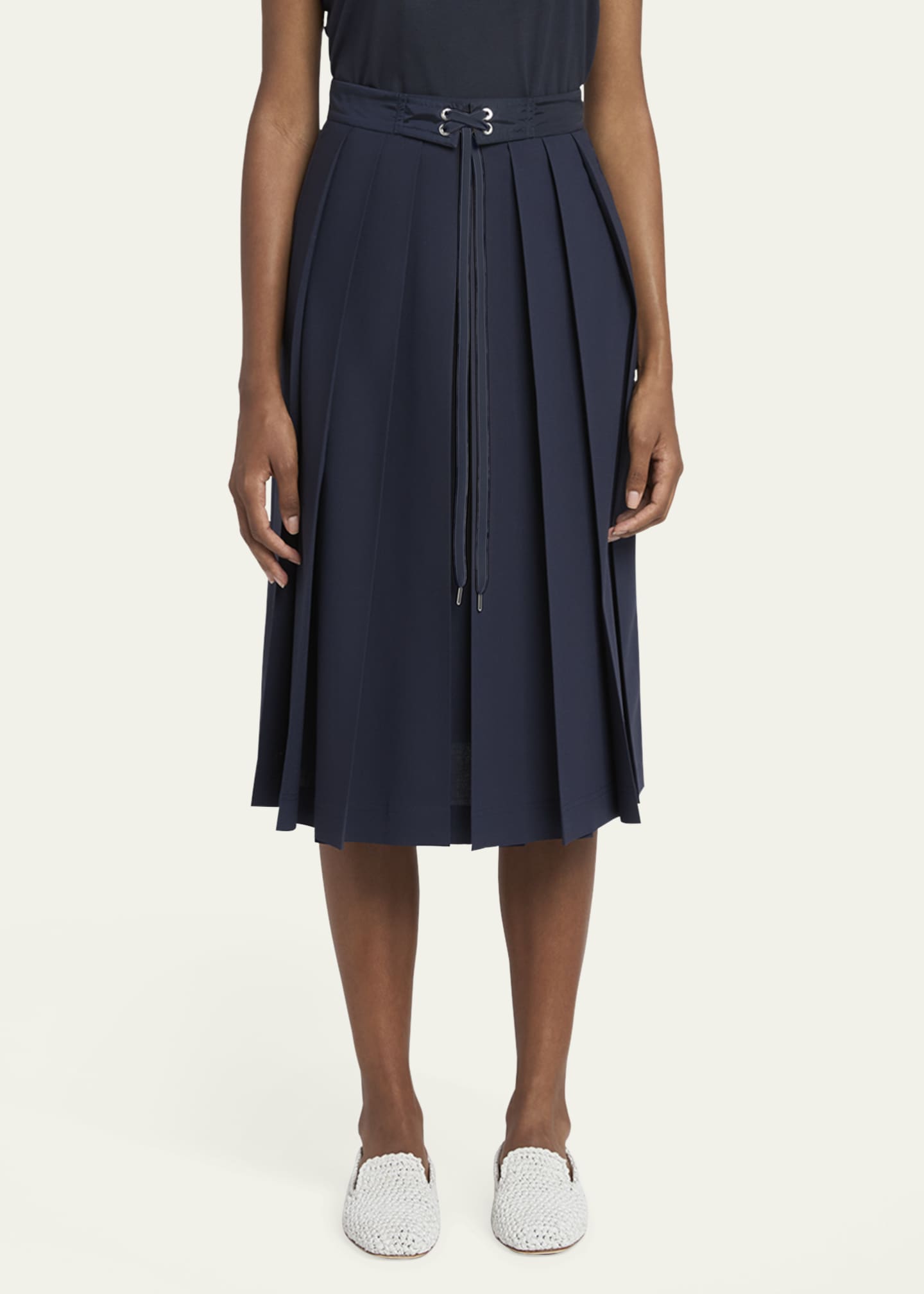Moncler Pleated A-Line Midi Skirt Image 2 of 5