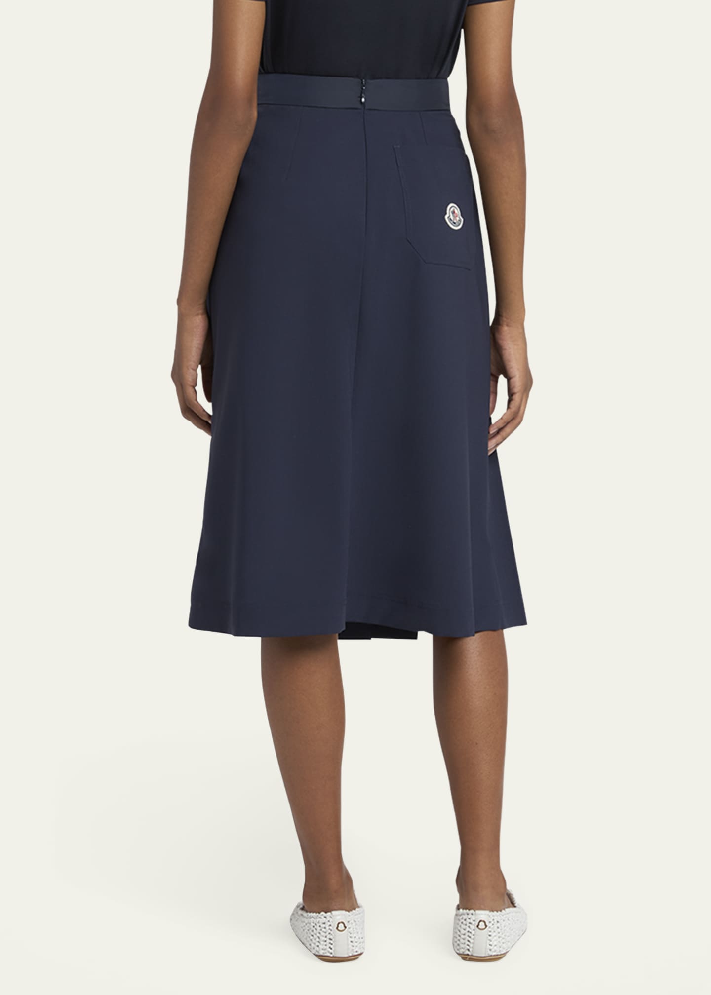 Moncler Pleated A-Line Midi Skirt Image 3 of 5