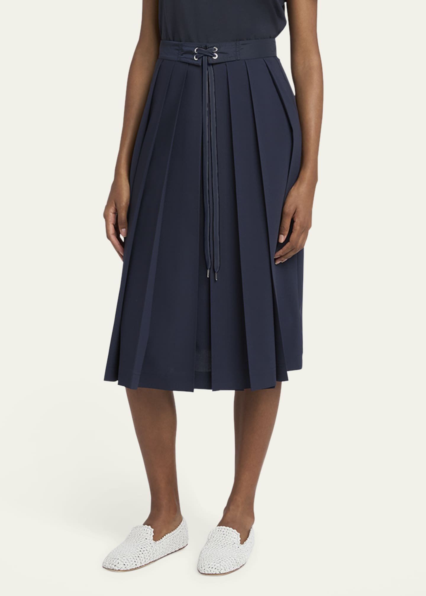 Moncler Pleated A-Line Midi Skirt Image 4 of 5