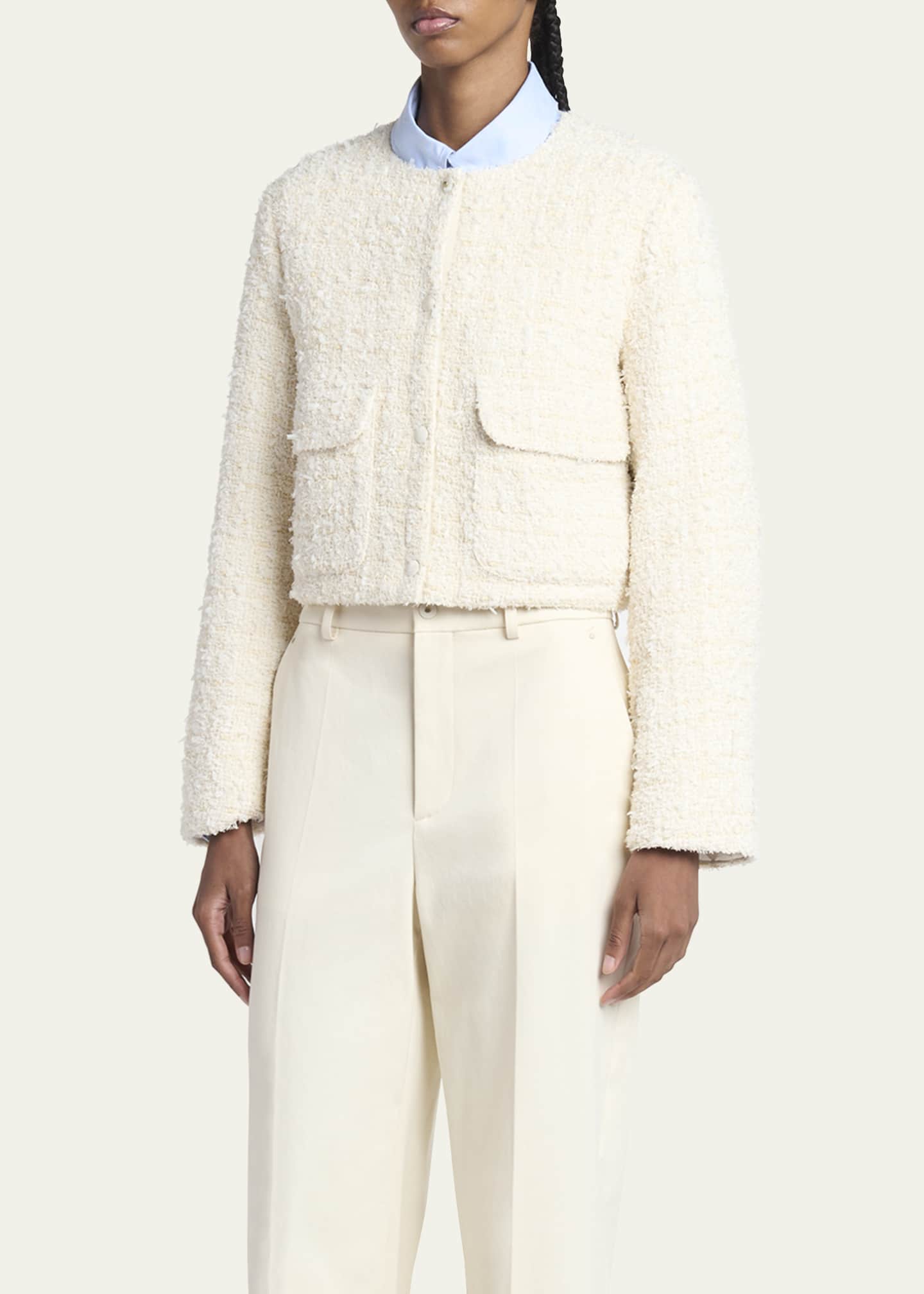 ブルゾン Moncler Giubbino Dauphin Moncler Dauphin Tweed Combo Jacket - Bergdorf Goodman