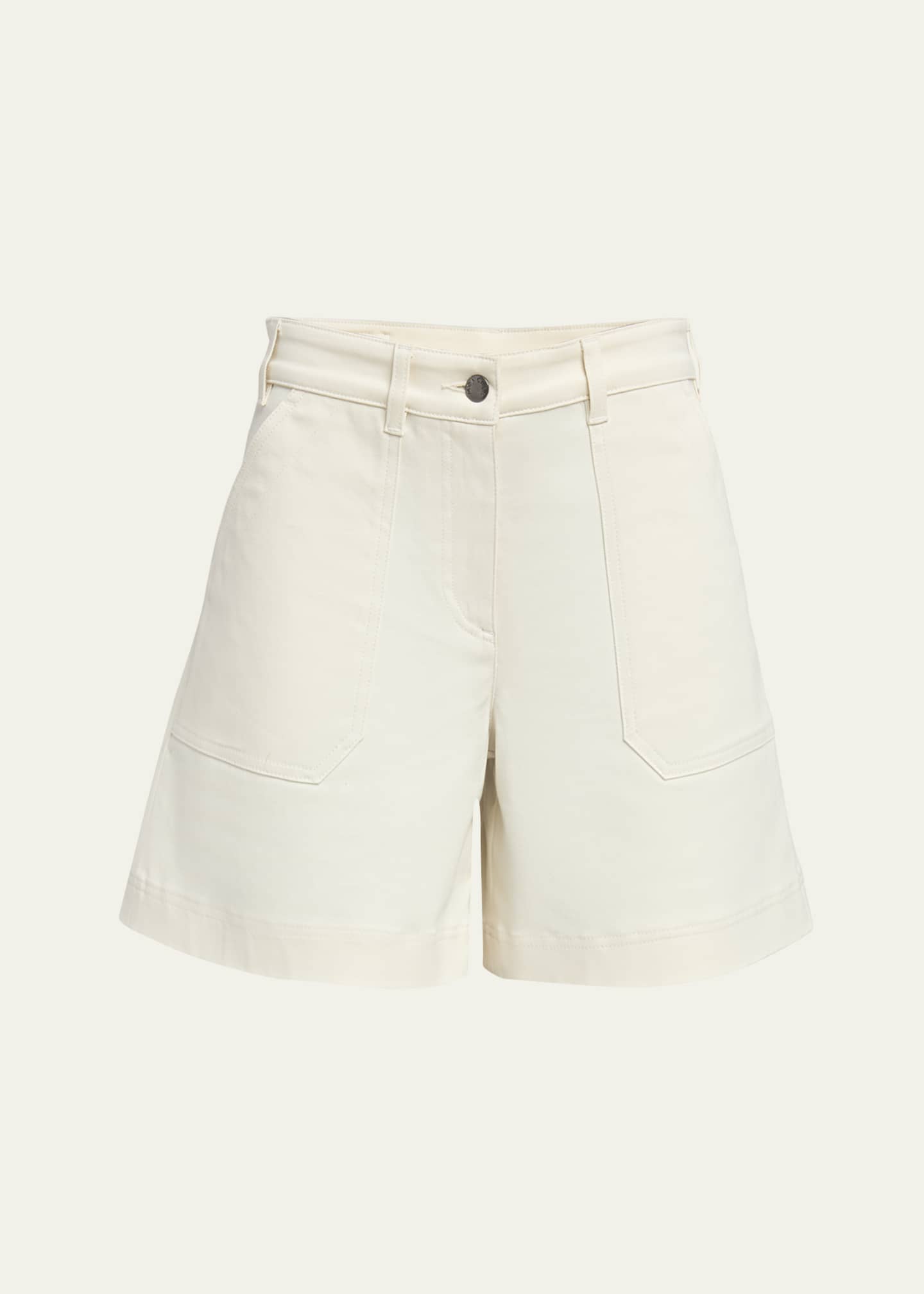 Moncler High-Rise Cotton Twill Shorts Image 1 of 5