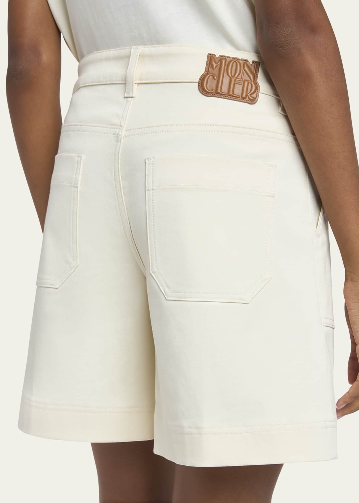 Moncler High-Rise Cotton Twill Shorts Image 5 of 5