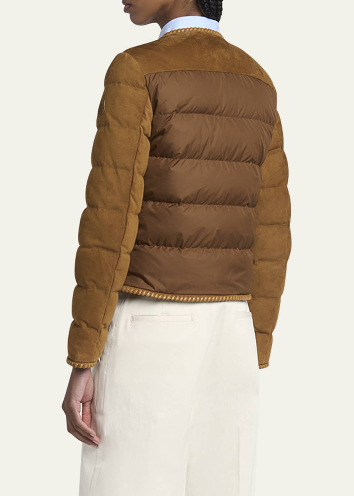 Moncler Lassay Quilted Suede Jacket Image 3 of 5