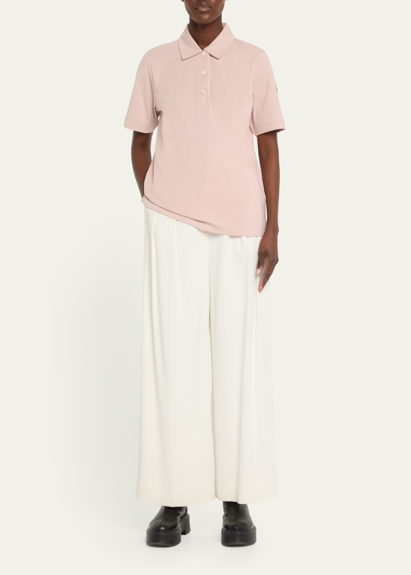 Moncler Short-Sleeve Polo Shirt Image 2 of 5