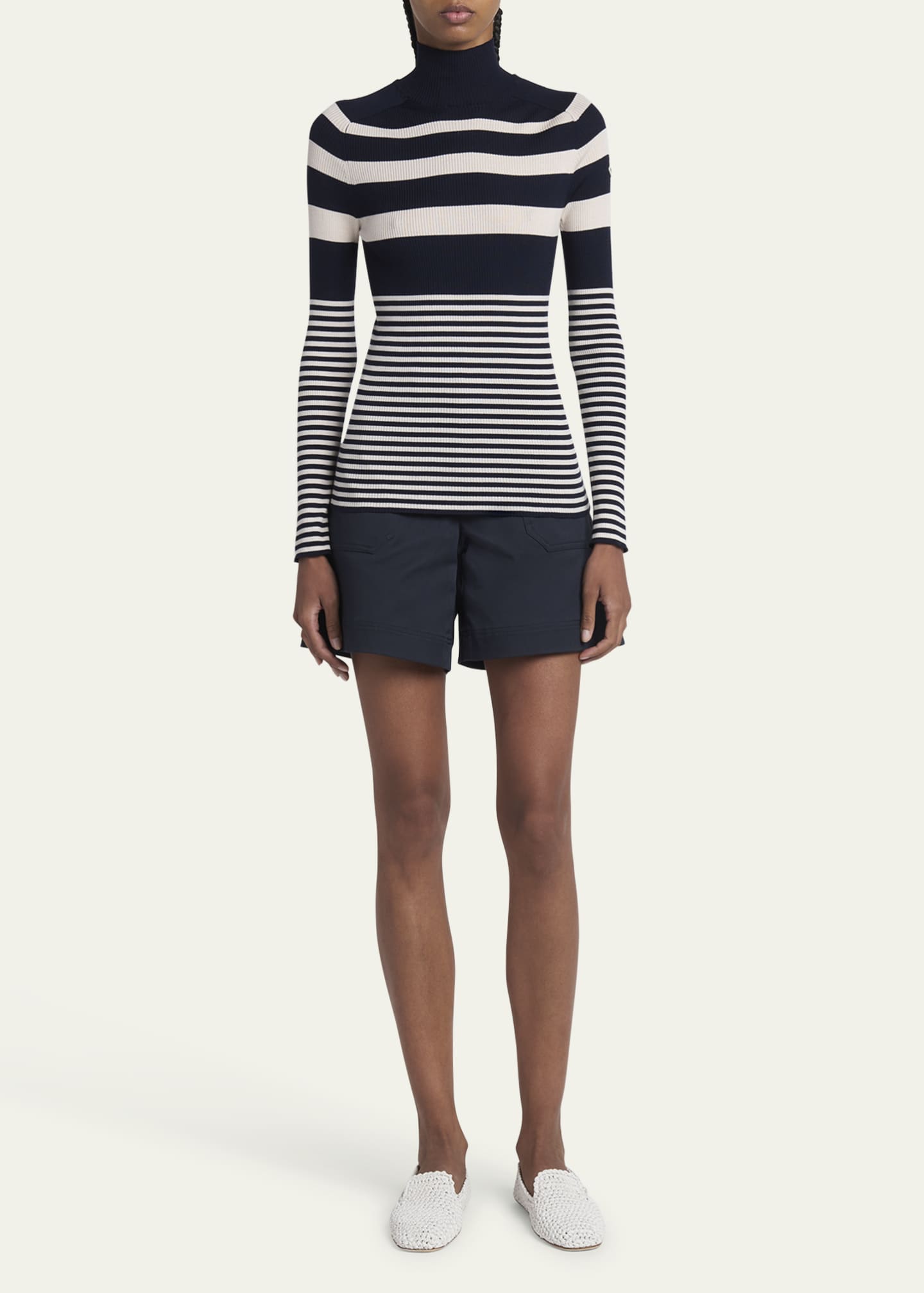 Moncler Stripe Wool Turtleneck Sweater Image 2 of 5