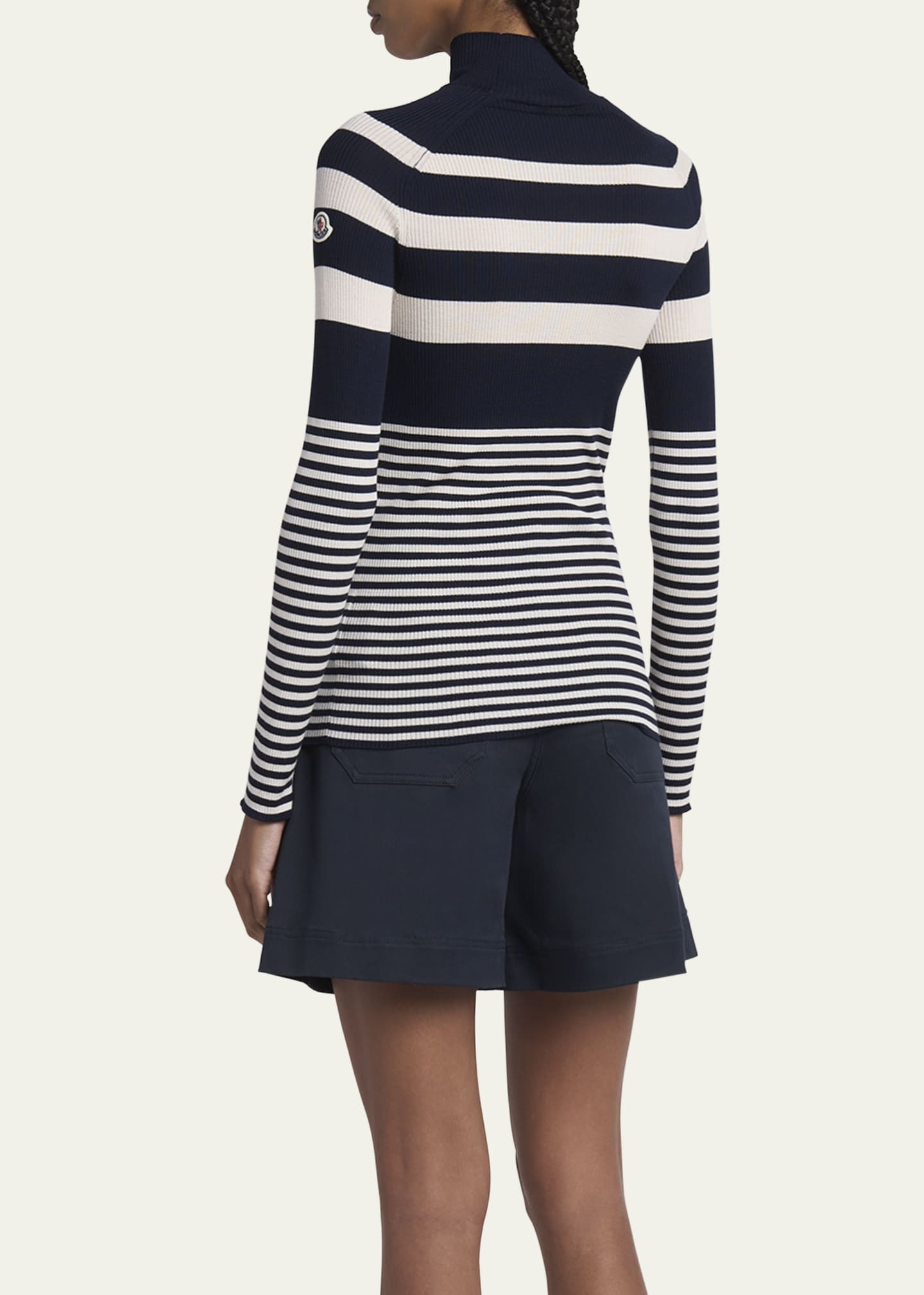 Moncler Stripe Wool Turtleneck Sweater Image 3 of 5