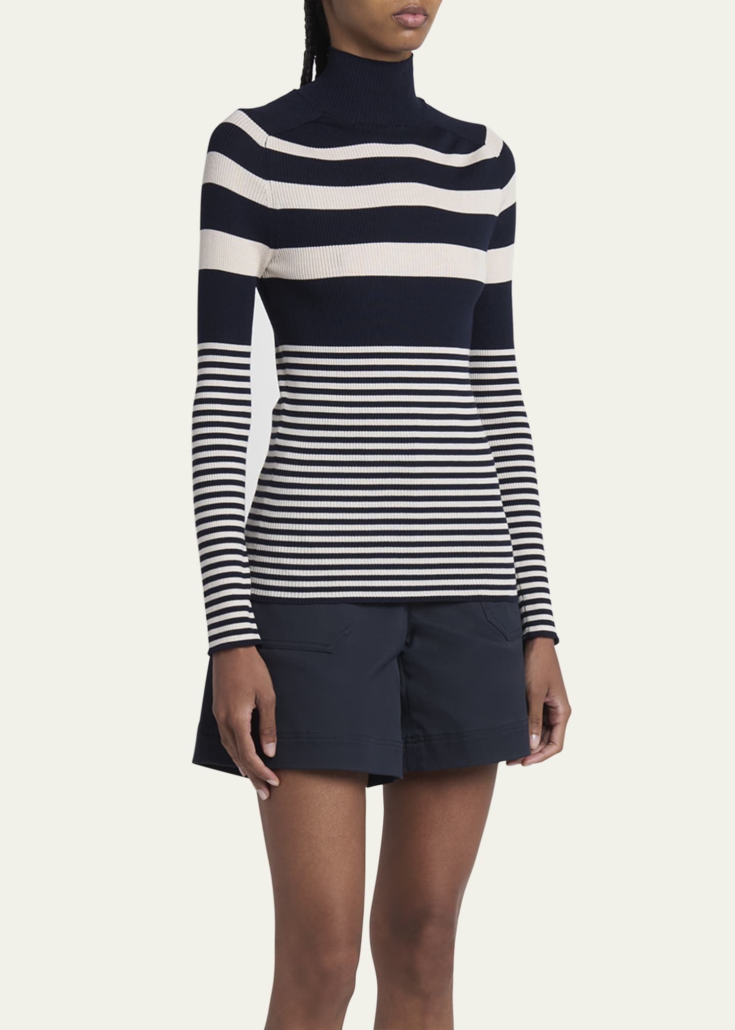 Moncler Stripe Wool Turtleneck Sweater Image 4 of 5