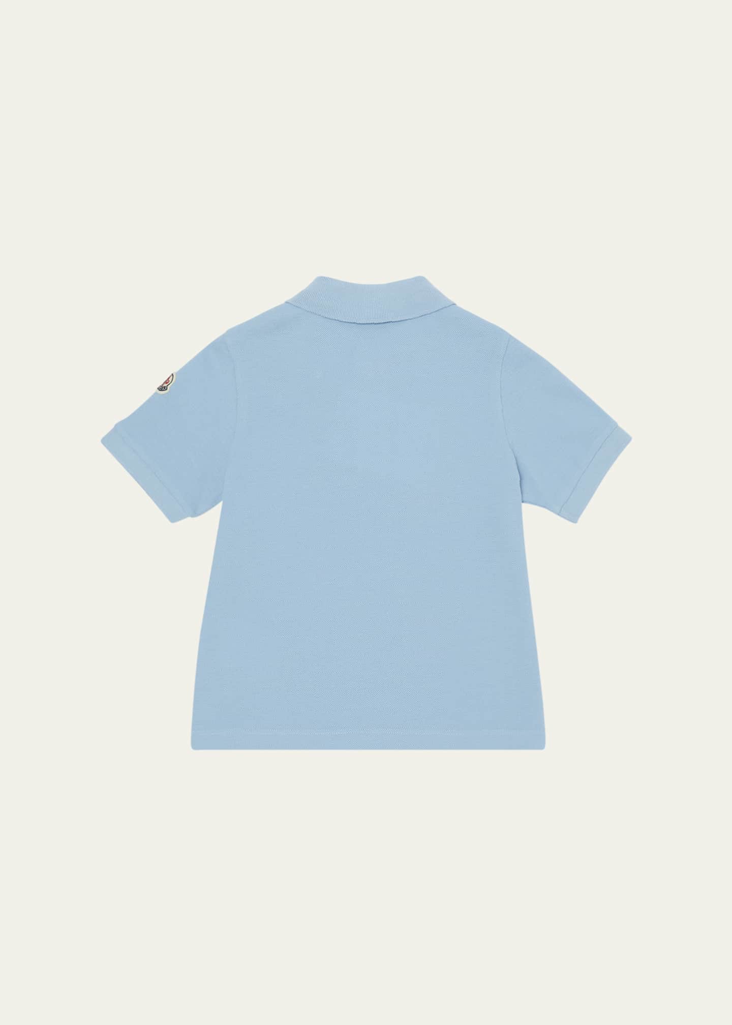 Moncler Boy's Tri-Stripe Pique Polo Shirt, Size 4-10 Image 2 of 3