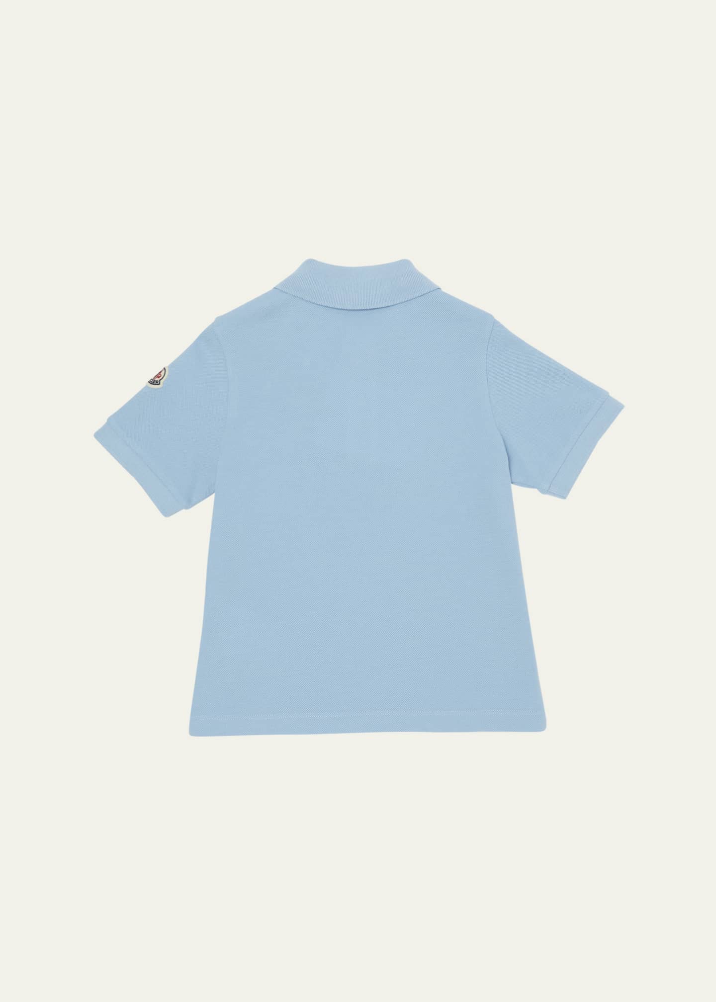 Moncler Boy's Tri-Stripe Pique Polo Shirt, Size 12-14 Image 2 of 3