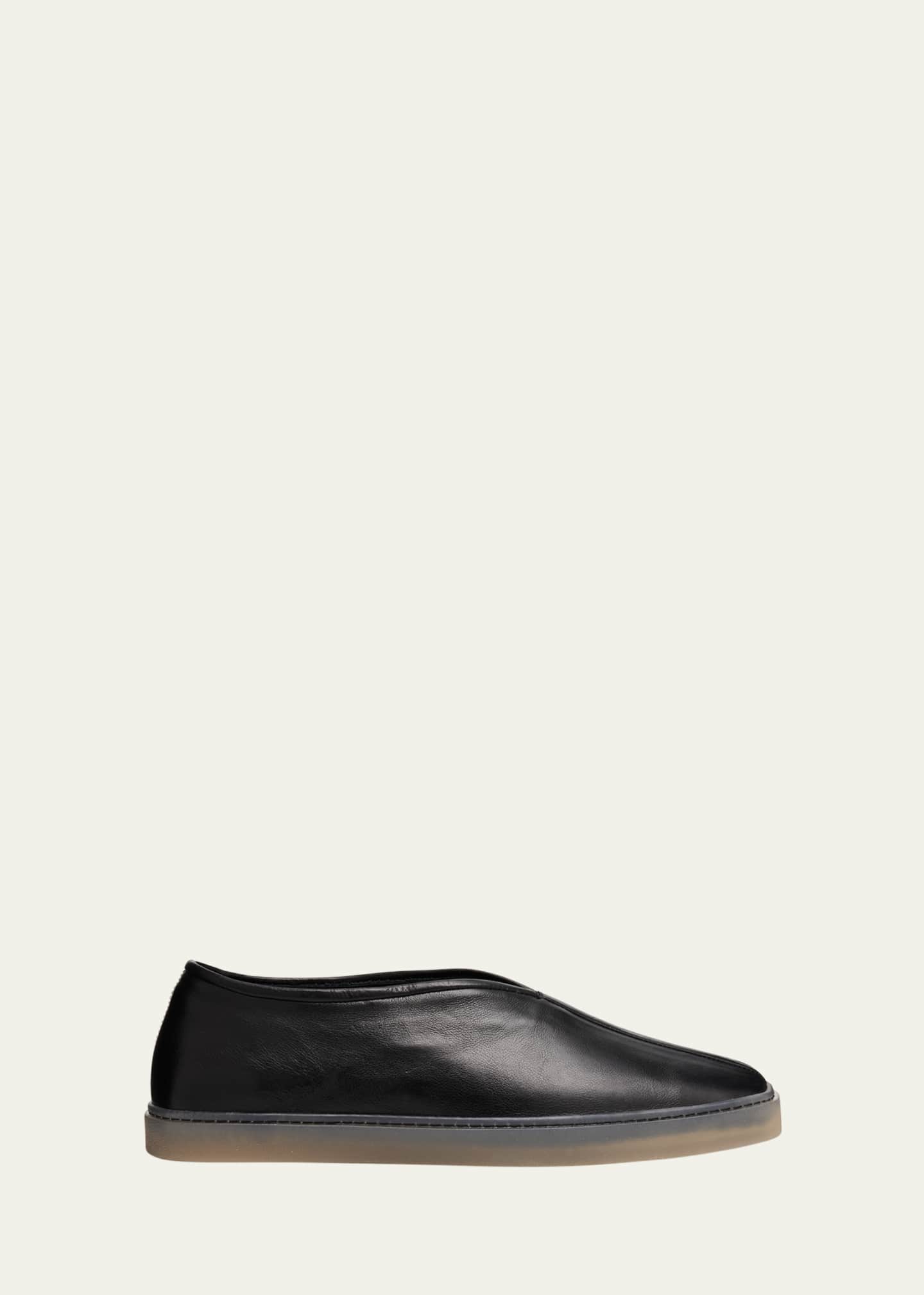 LEMAIRE Men's Leather Piped Slip-On Sneakers Image 1 of 6