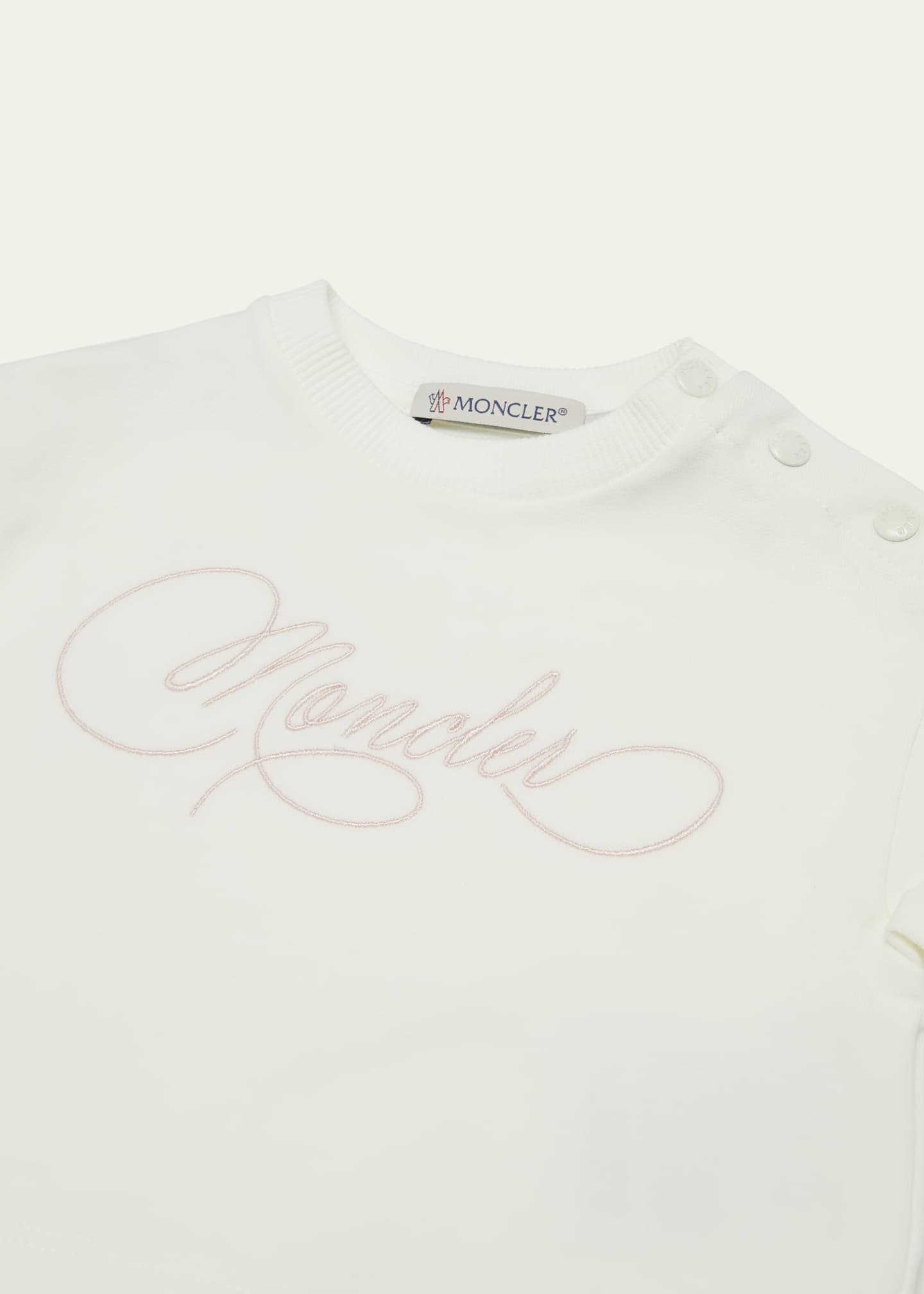 Moncler Girl's Two-Piece Set W/ Logo-Script, Size 9M-3 Image 3 of 3