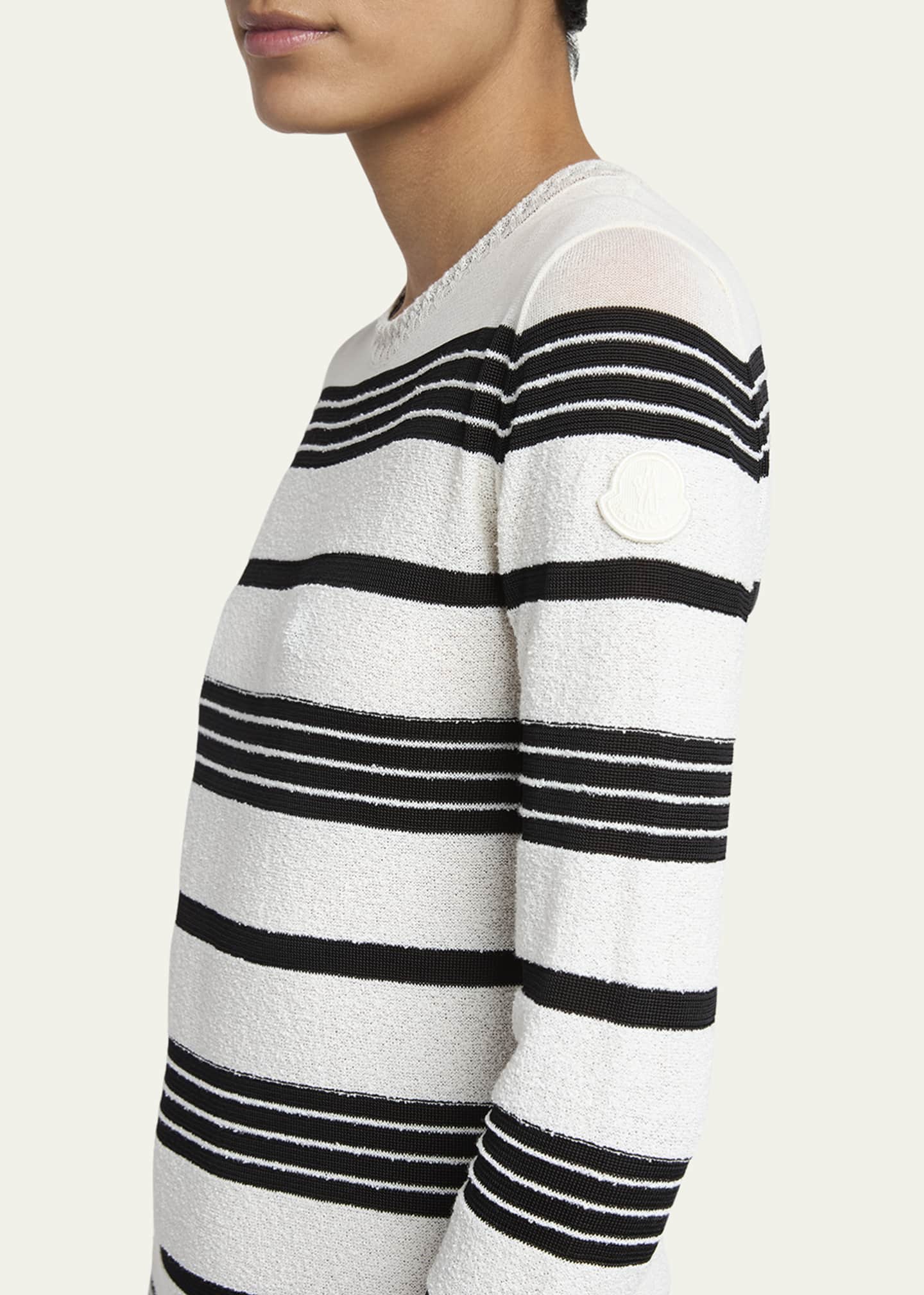 Moncler Stripe Long-Sleeve Midi Dress - Bergdorf Goodman