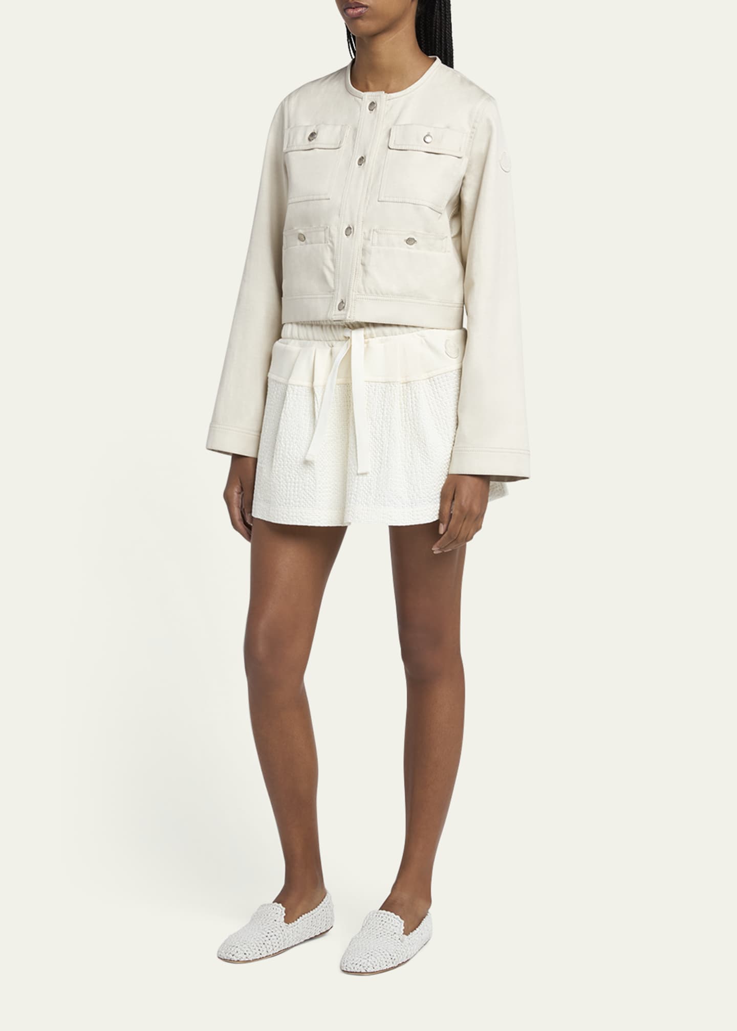 Moncler Chatel Button-Sleeve Jacket Image 2 of 5
