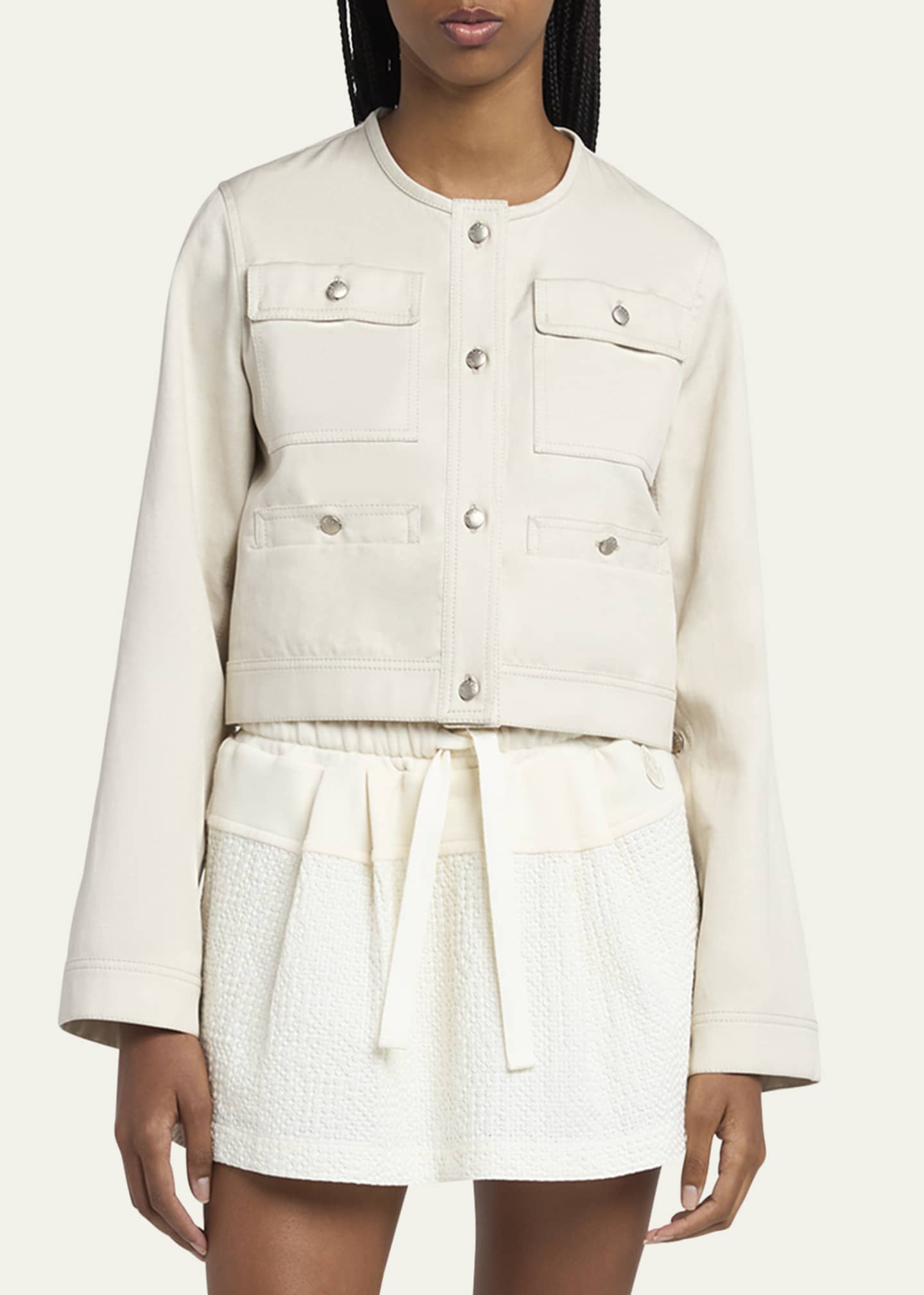 Moncler Chatel Button-Sleeve Jacket Image 4 of 5