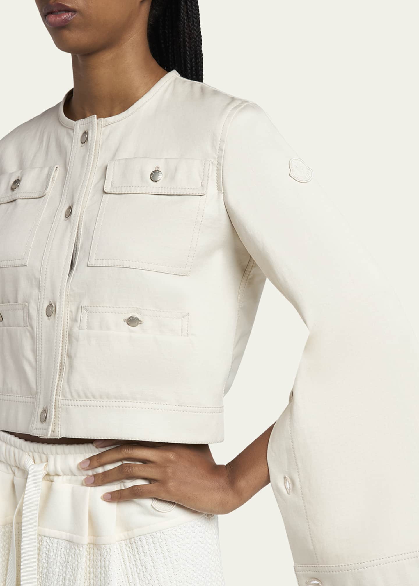 Moncler Chatel Button-Sleeve Jacket Image 5 of 5