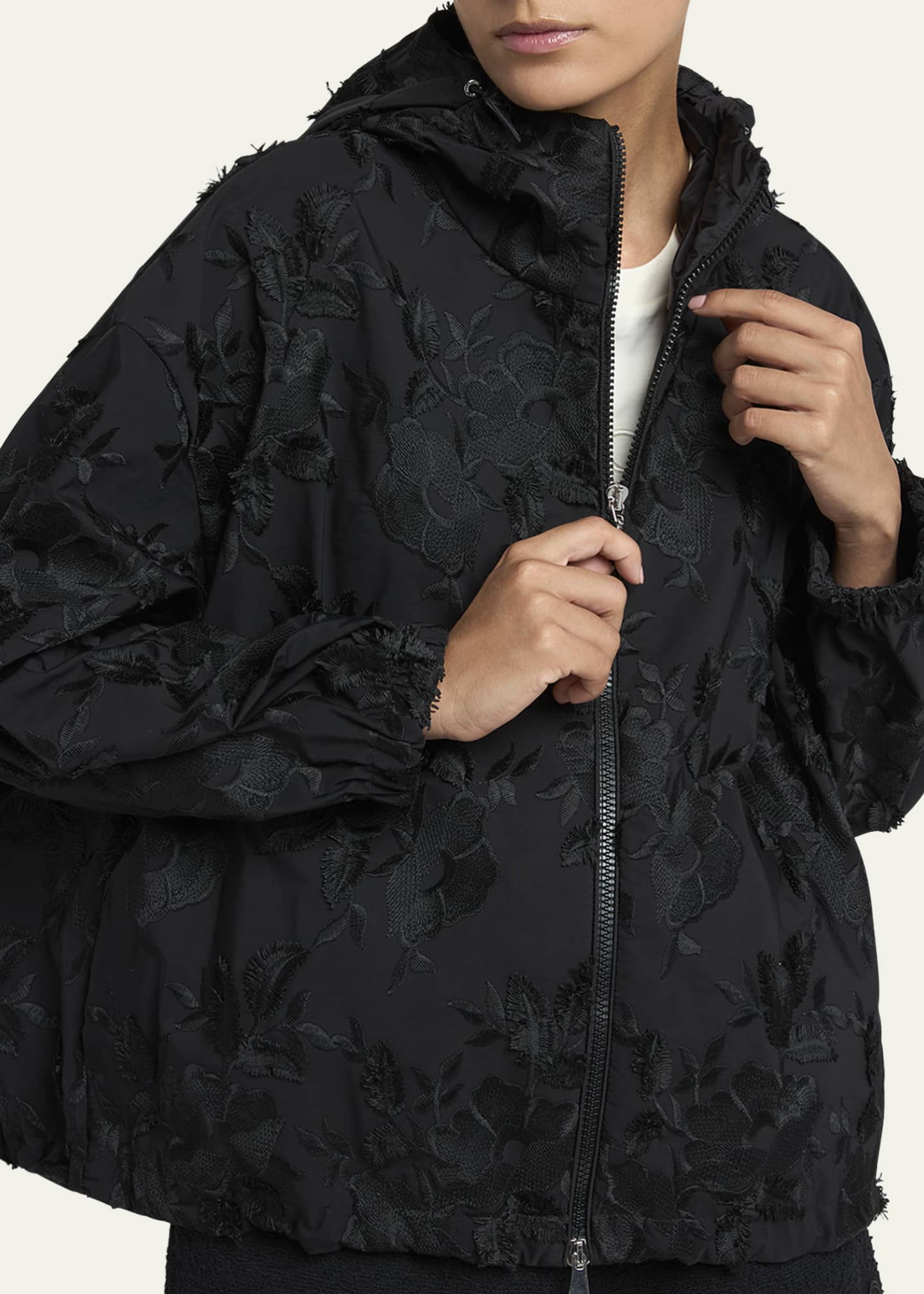 Moncler Charmeil Floral Hooded Jacket Image 5 of 5