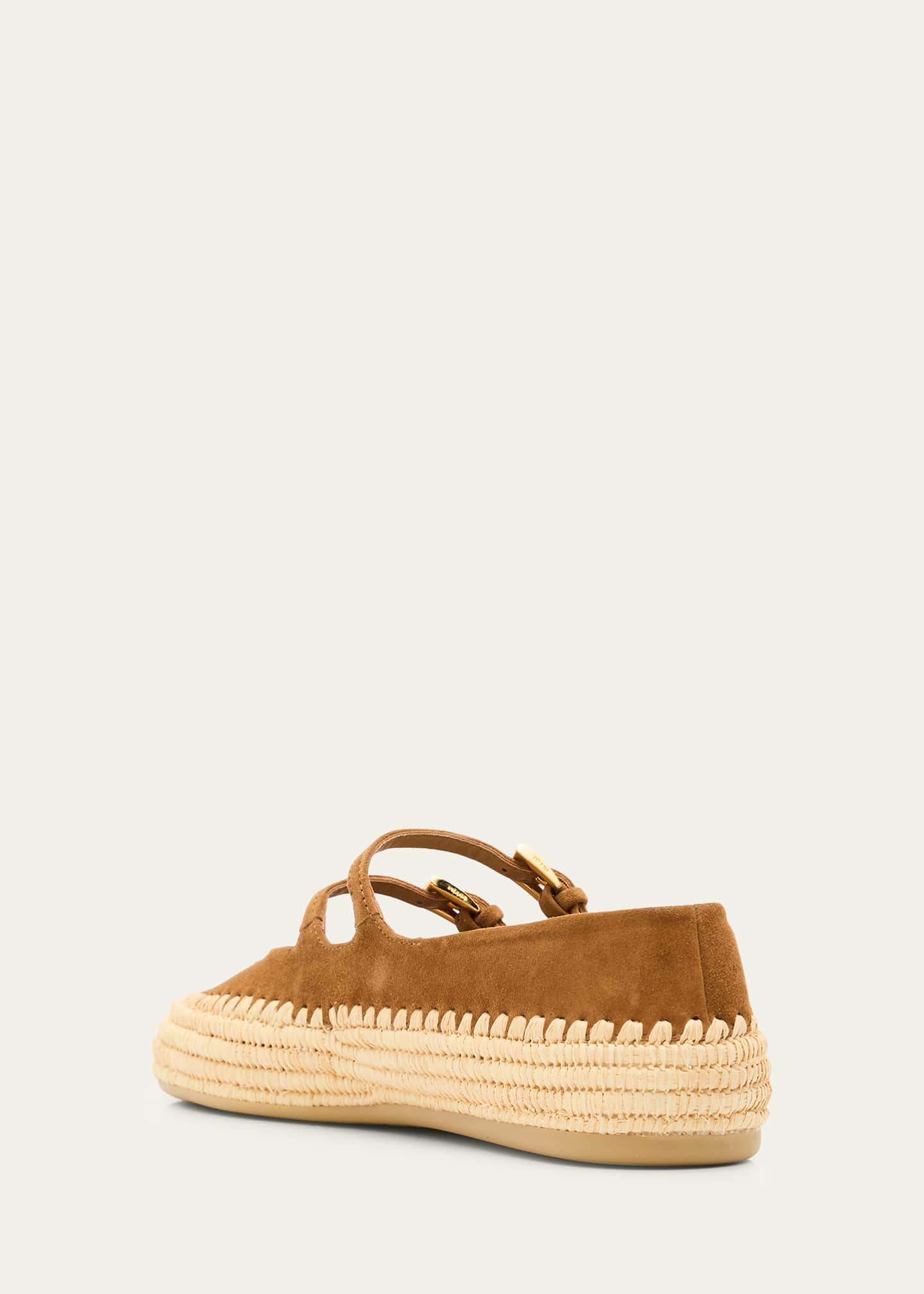Prada Suede Double Mary Jane Strap Espadrilles - Bergdorf Goodman