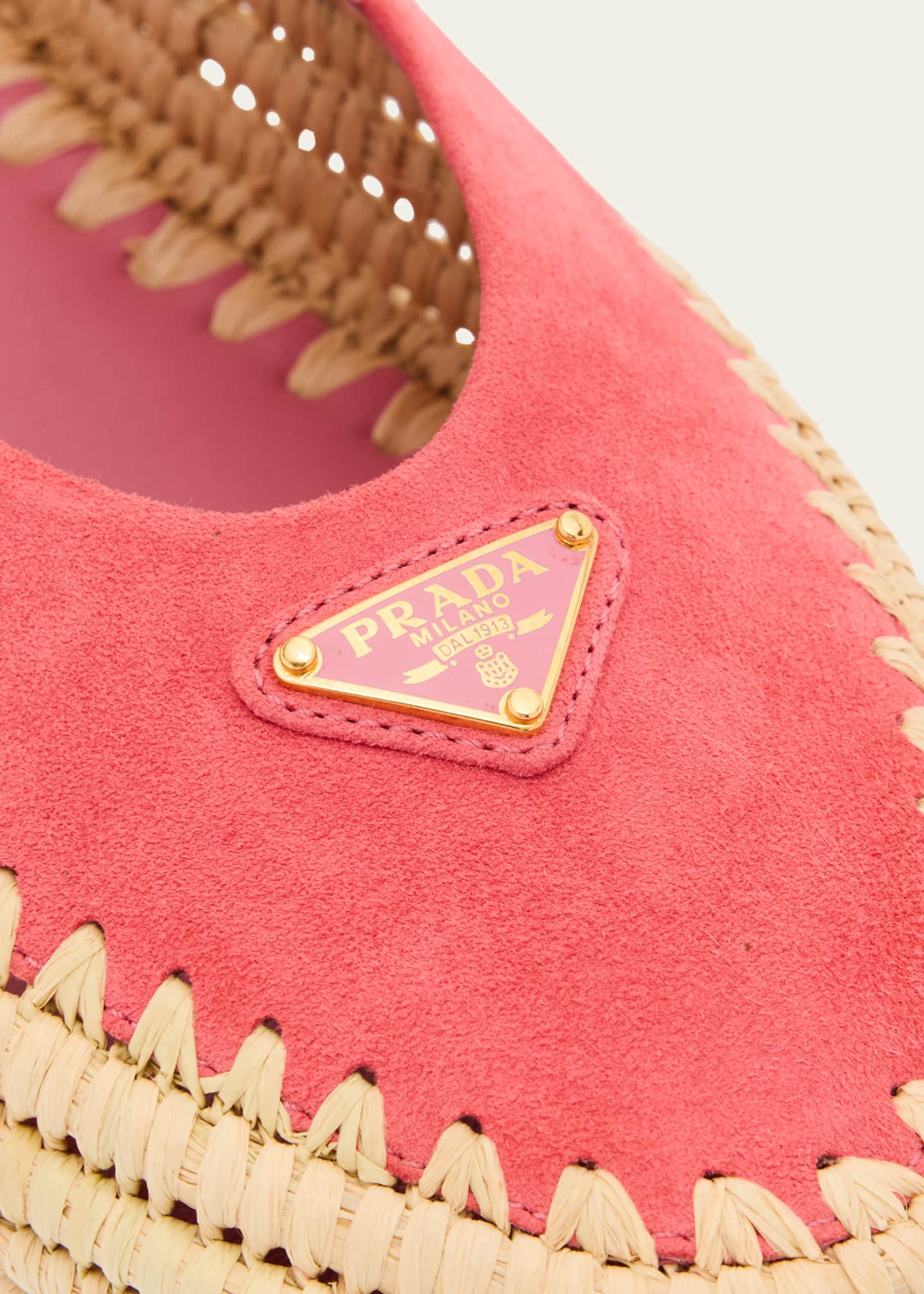 Prada Suede Double Mary Jane Strap Espadrilles Image 5 of 6
