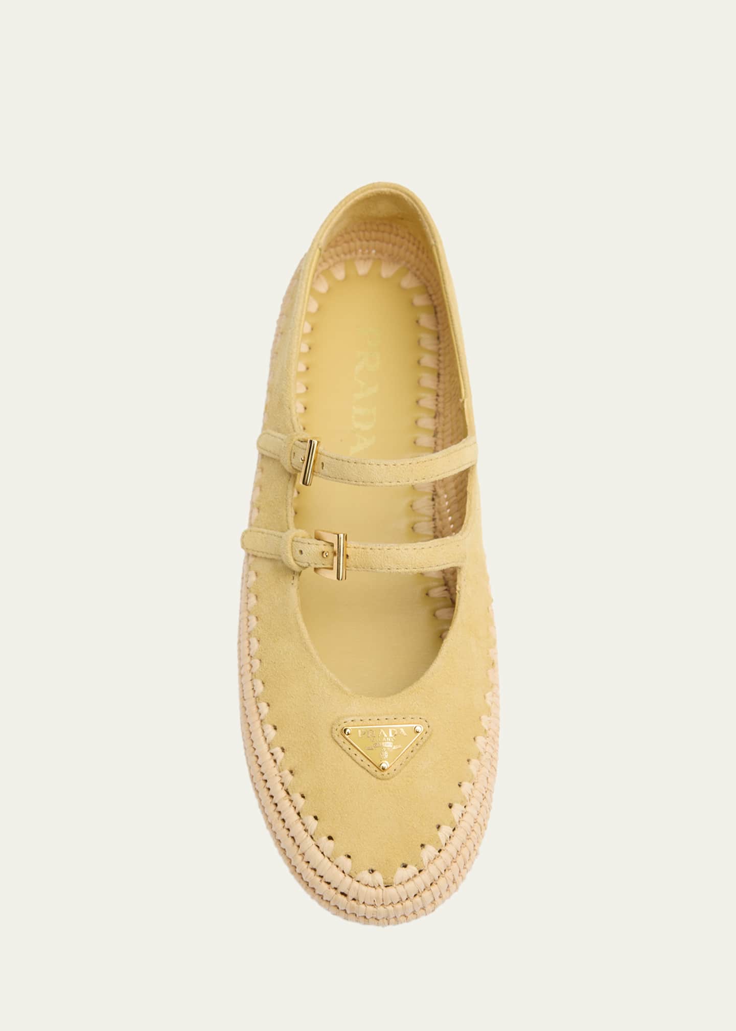 Prada Suede Double Mary Jane Strap Espadrilles - Bergdorf Goodman
