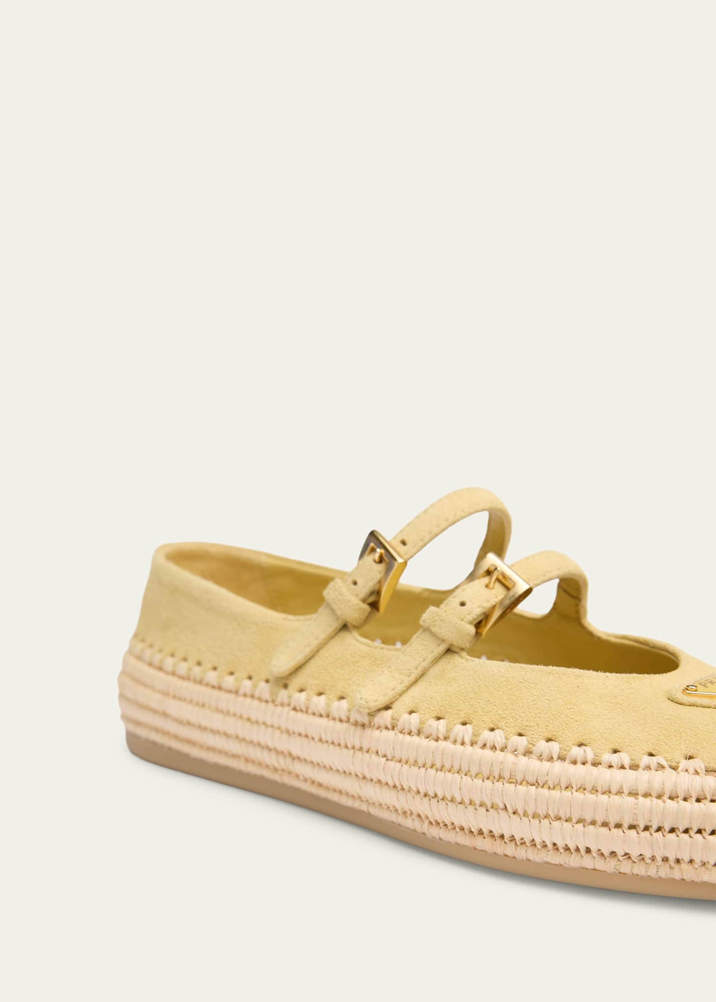 PRADA エスパドリーユ Prada Suede Double Mary Jane Strap Espadrilles - Bergdorf Goodman