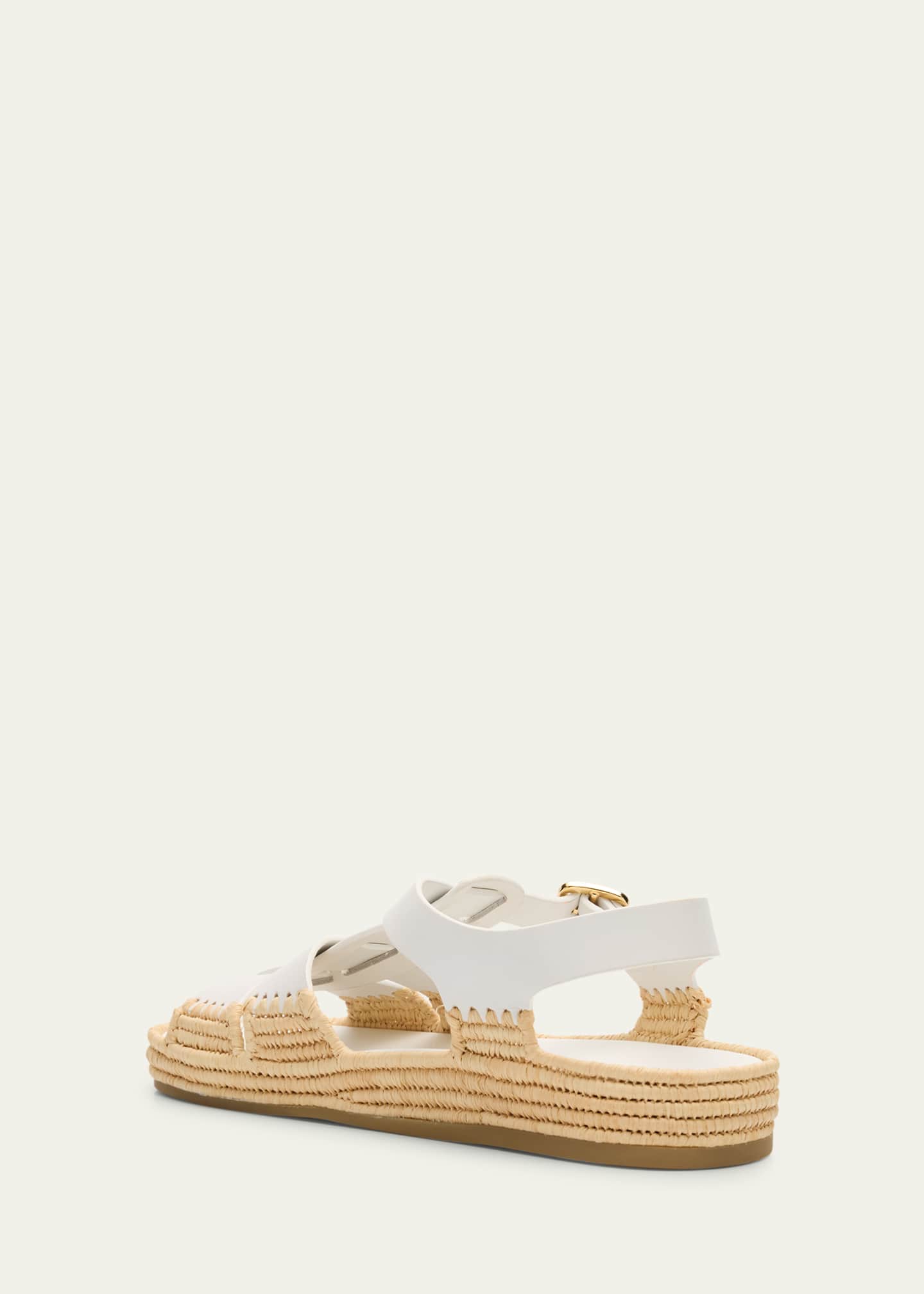 Prada Leather Fisherman Espadrille Sandals Image 4 of 6