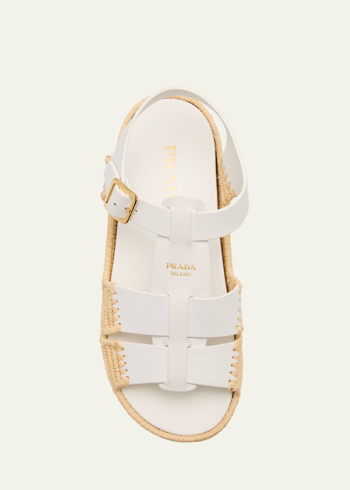 Prada Leather Fisherman Espadrille Sandals Image 6 of 6