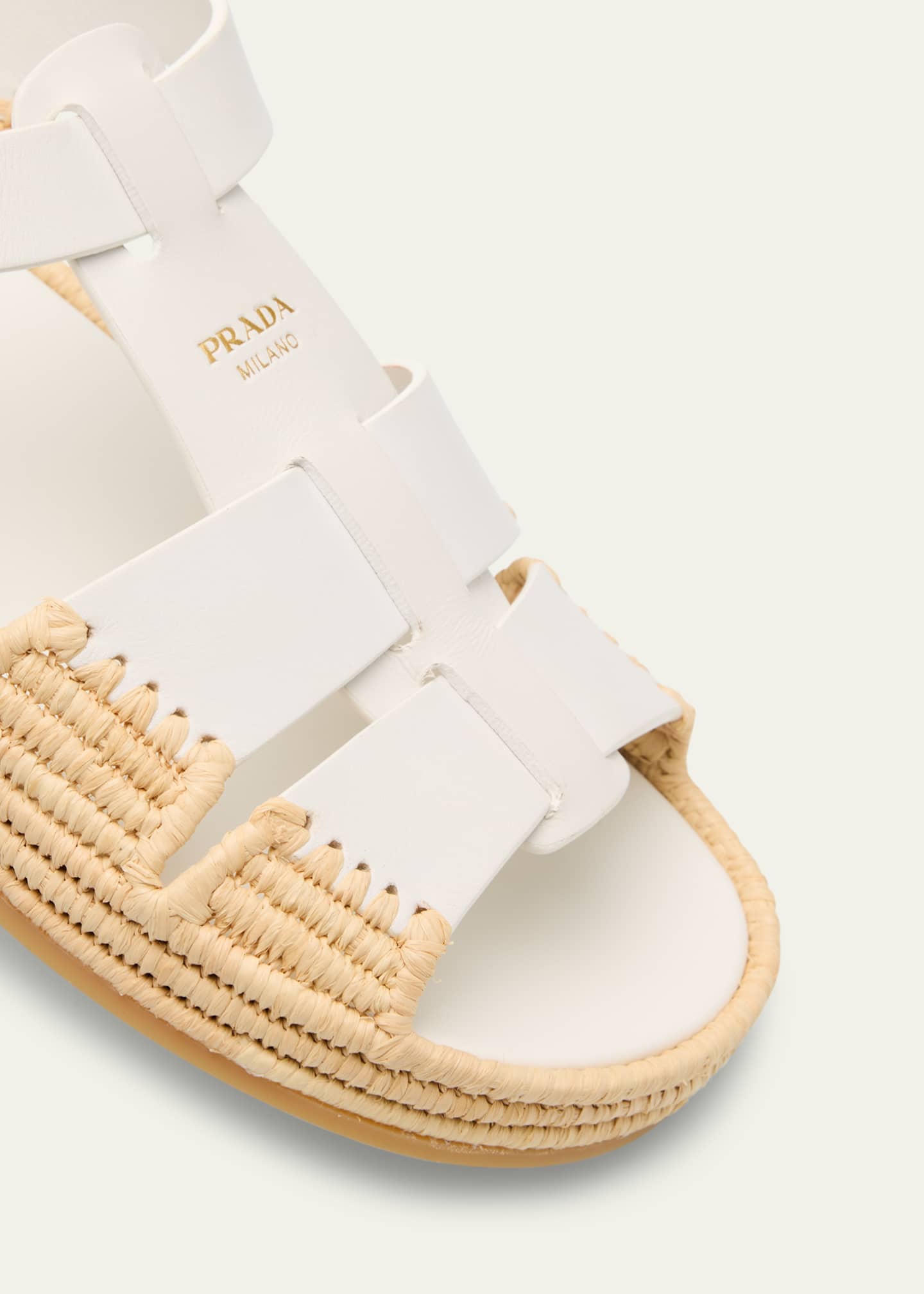 Prada Leather Fisherman Espadrille Sandals Image 5 of 6