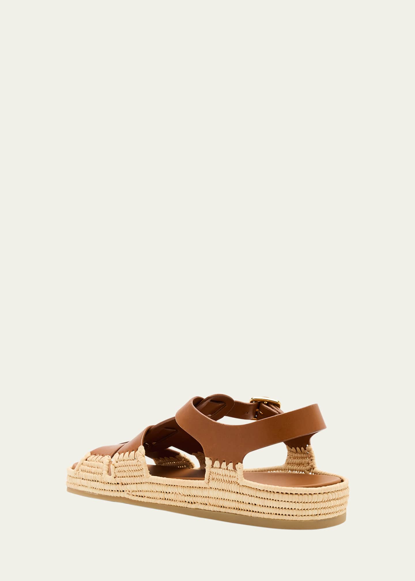 Prada Leather Fisherman Espadrille Sandals Image 4 of 6