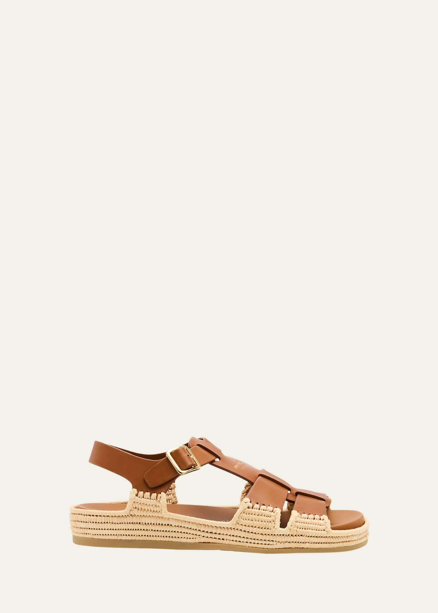 Prada Leather Fisherman Espadrille Sandals Image 1 of 6
